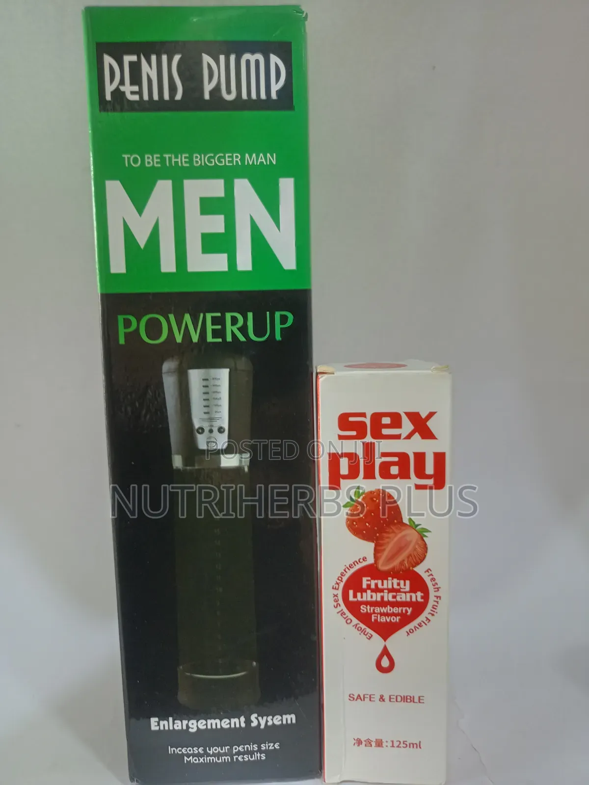 Powerup Penis Pump and Sex Play Fruity Lubricant: For Hard Erection