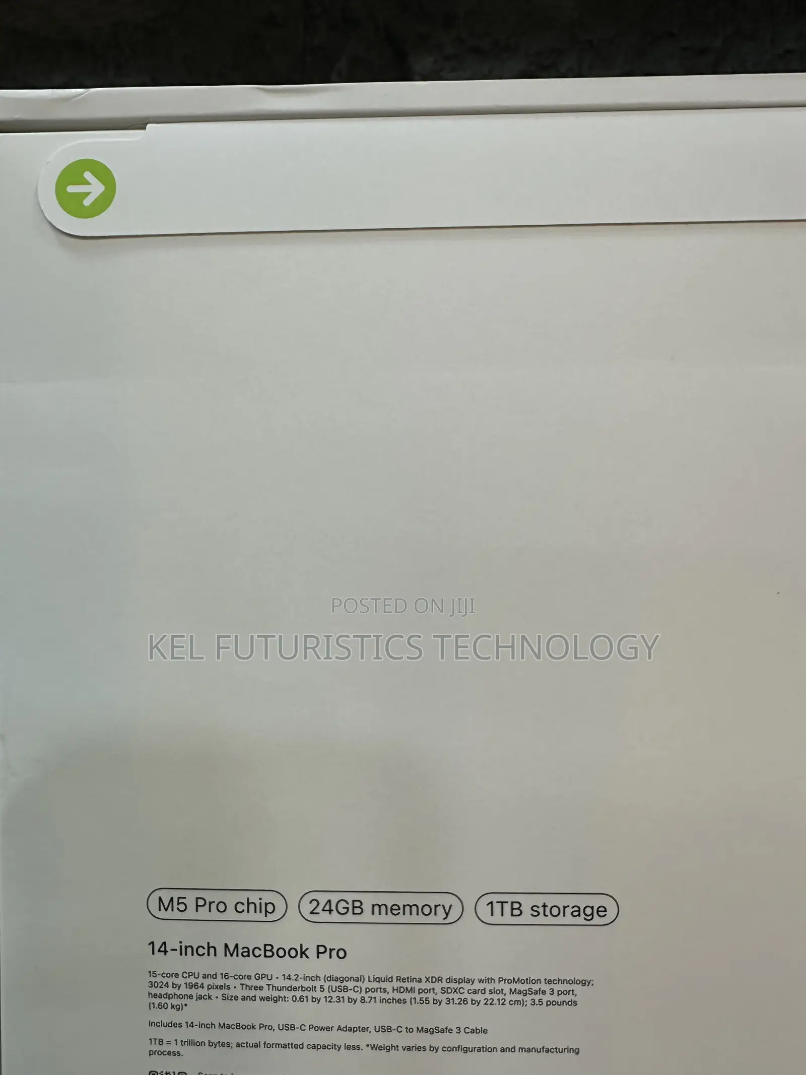 New Laptop Apple MacBook Pro 2026 M5 Pro 24GB Apple M5 Pro SSD 1T