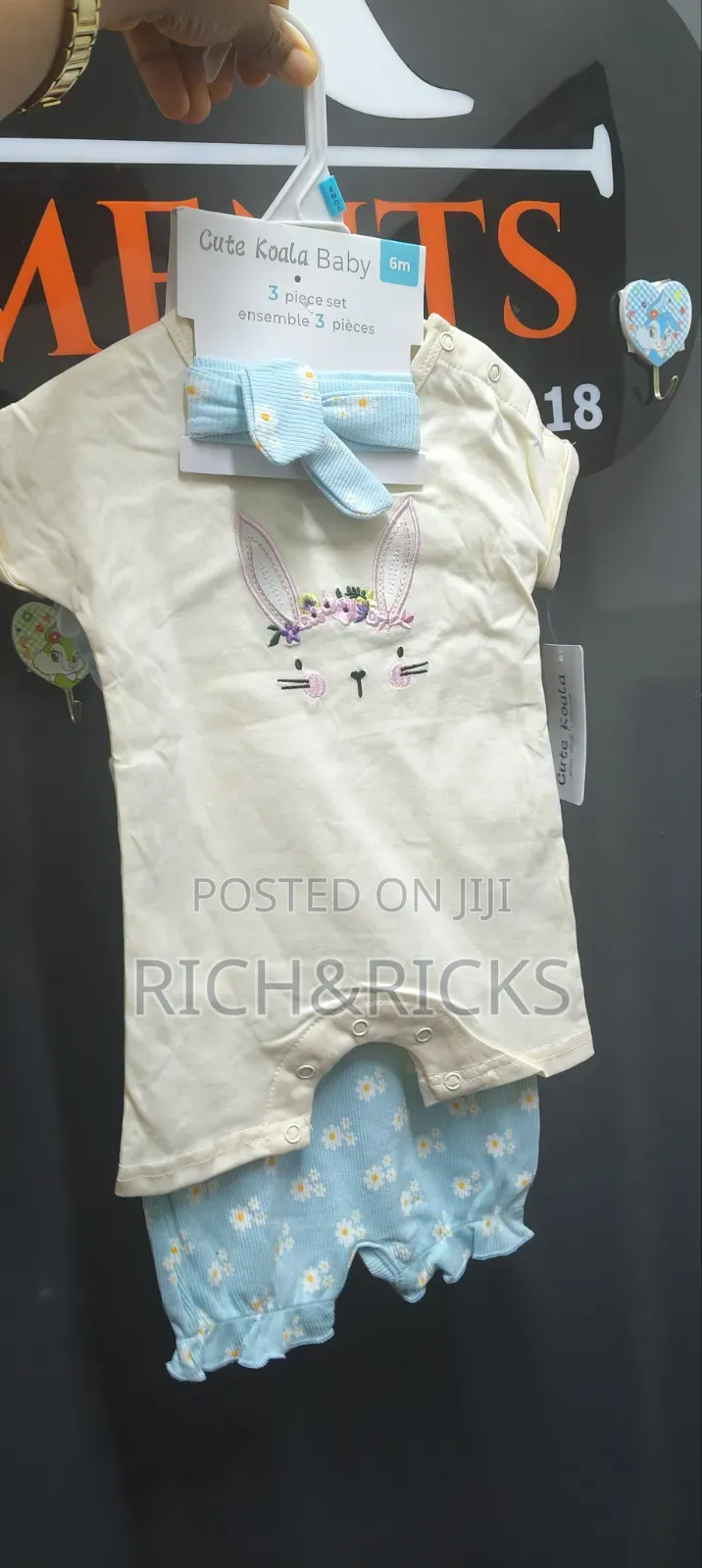 Cute Koala 3-Piece Bunny Daisy Romper Set