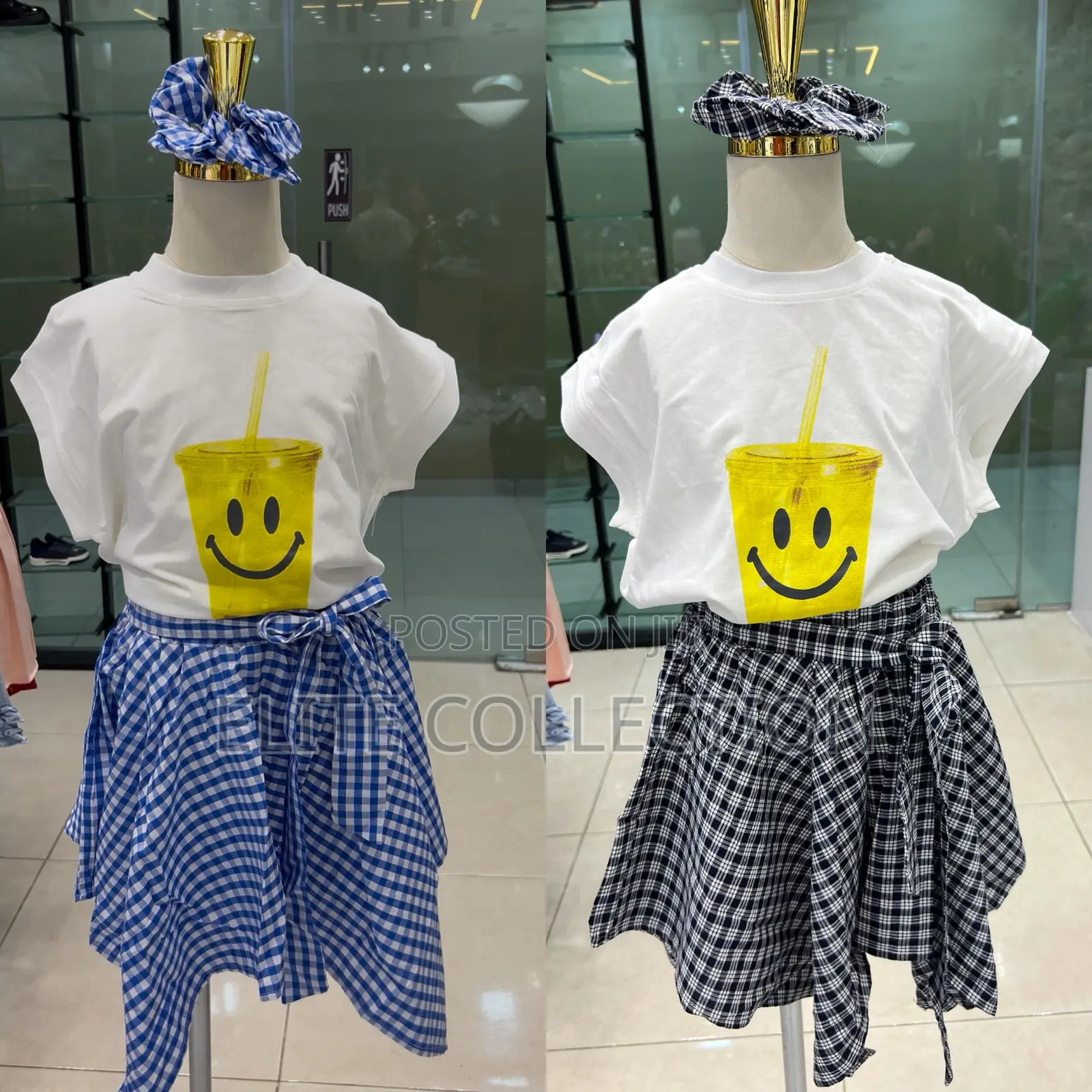 3pcs Handkerchief Skirt Set Comes With Hair Band)*Size: 3yrs to 10yrs