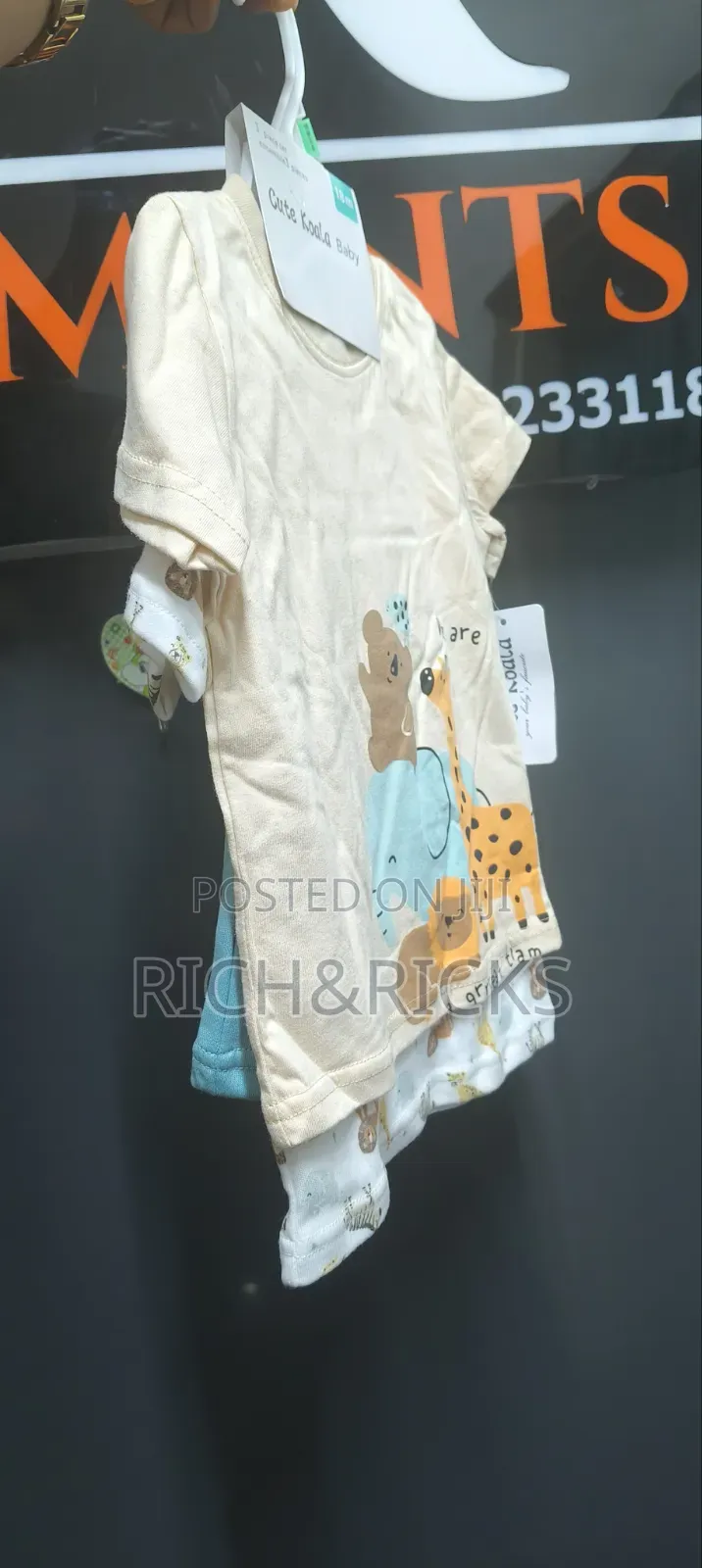 Cute Koala 3-Piece Safari Animals Tee Shorts Mix-and-Match Set