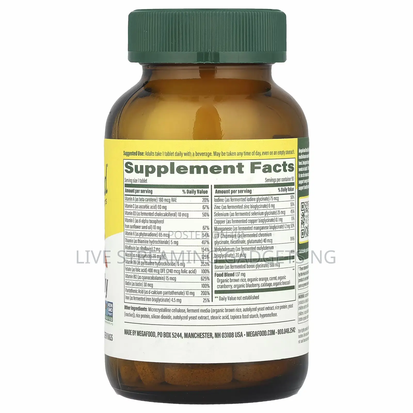 Megafood, One Daily Multivitamin Organic Supplement 90 Tablets