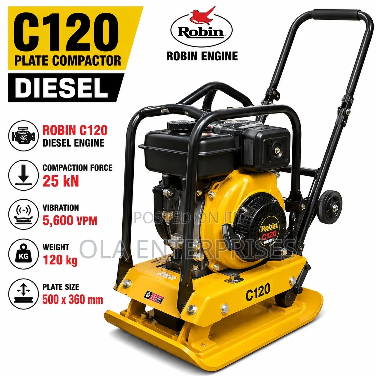 C120 Diesel Plate Compactor