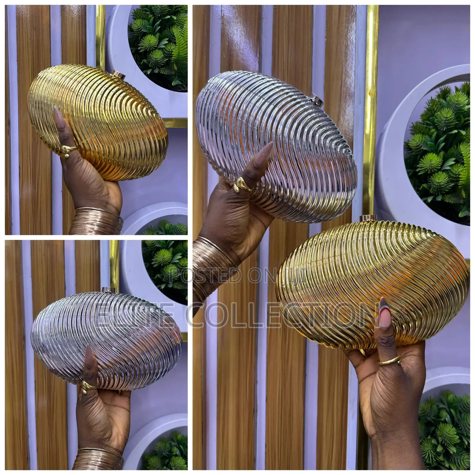 Spiral Shell Purse Gold and Silver Color High Quality 