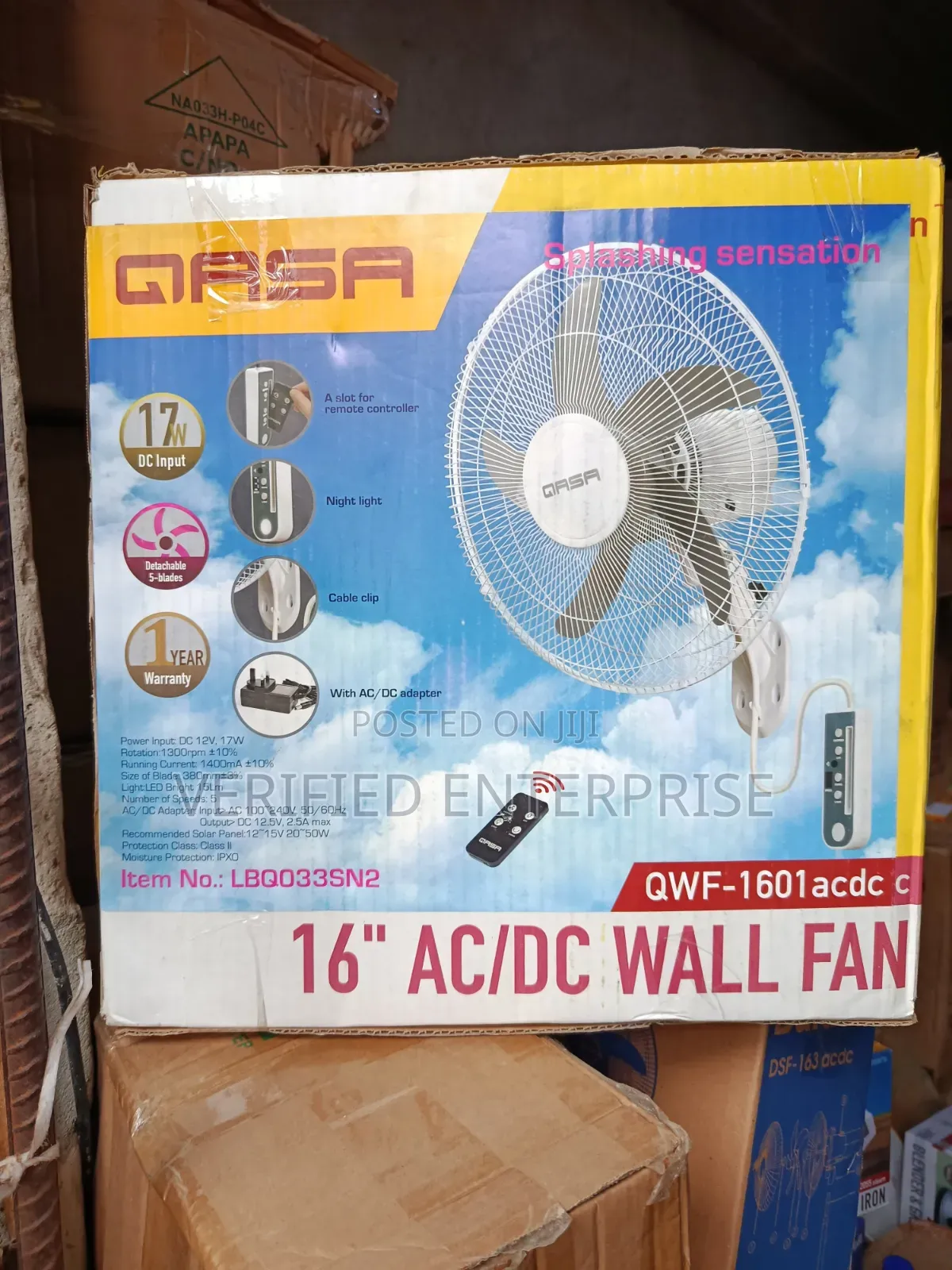 Qasa Inverter Wall Fan - 17w