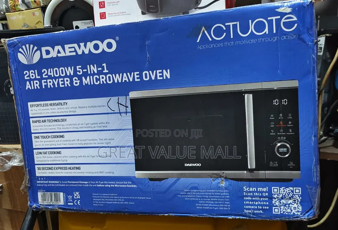 Daewoo Actuate 26l 2400w 5-in-1 Air Fryer Microwave Oven