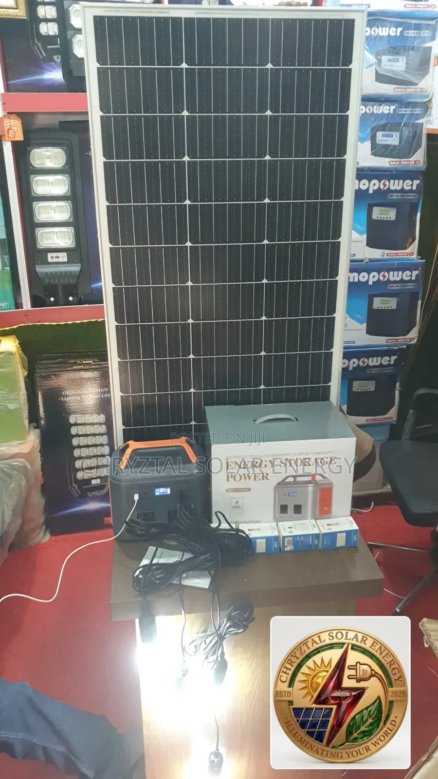 500watts Solar Generator, 35ah Battery, 100watts Solar Panel,4 Bulbs