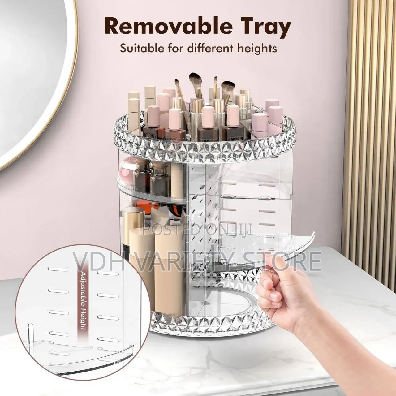 360 Degree Makeup and Jewelry Organizer