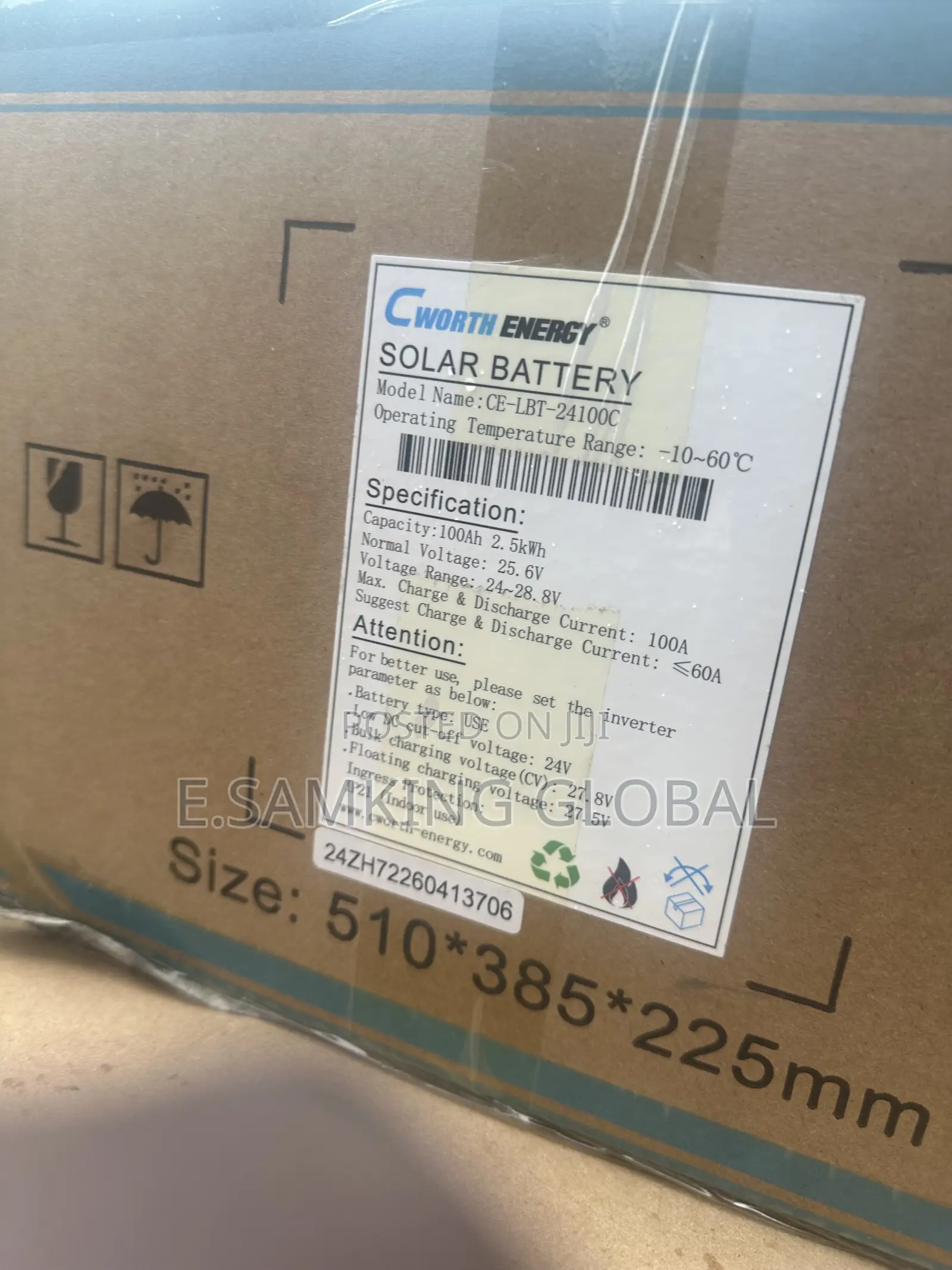 2.5kwh 24v Cworth Lithium Ion Batteries