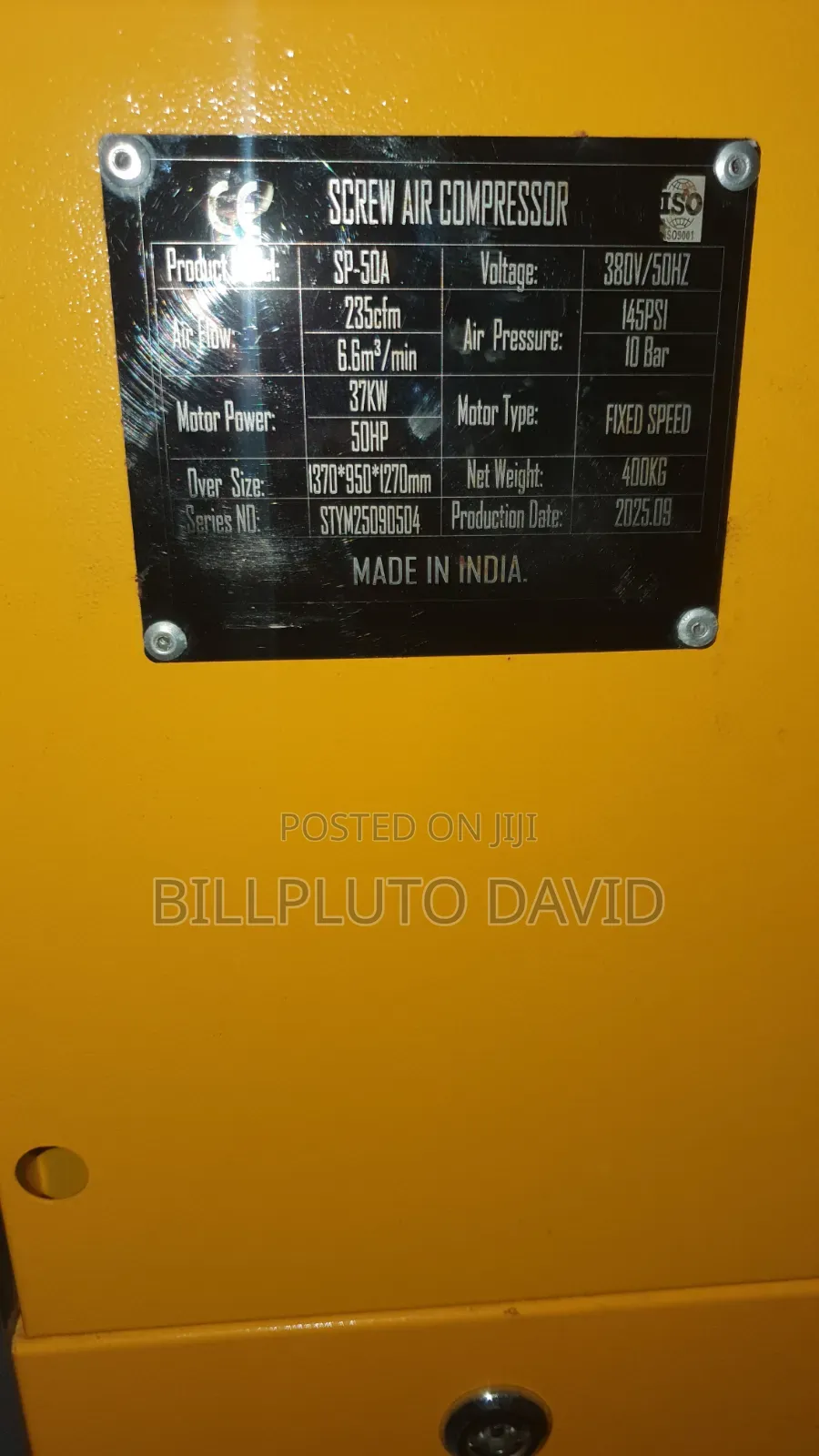 Quality Industrial Air Compressor 37kw 50hp Sparta Brand Standand Type