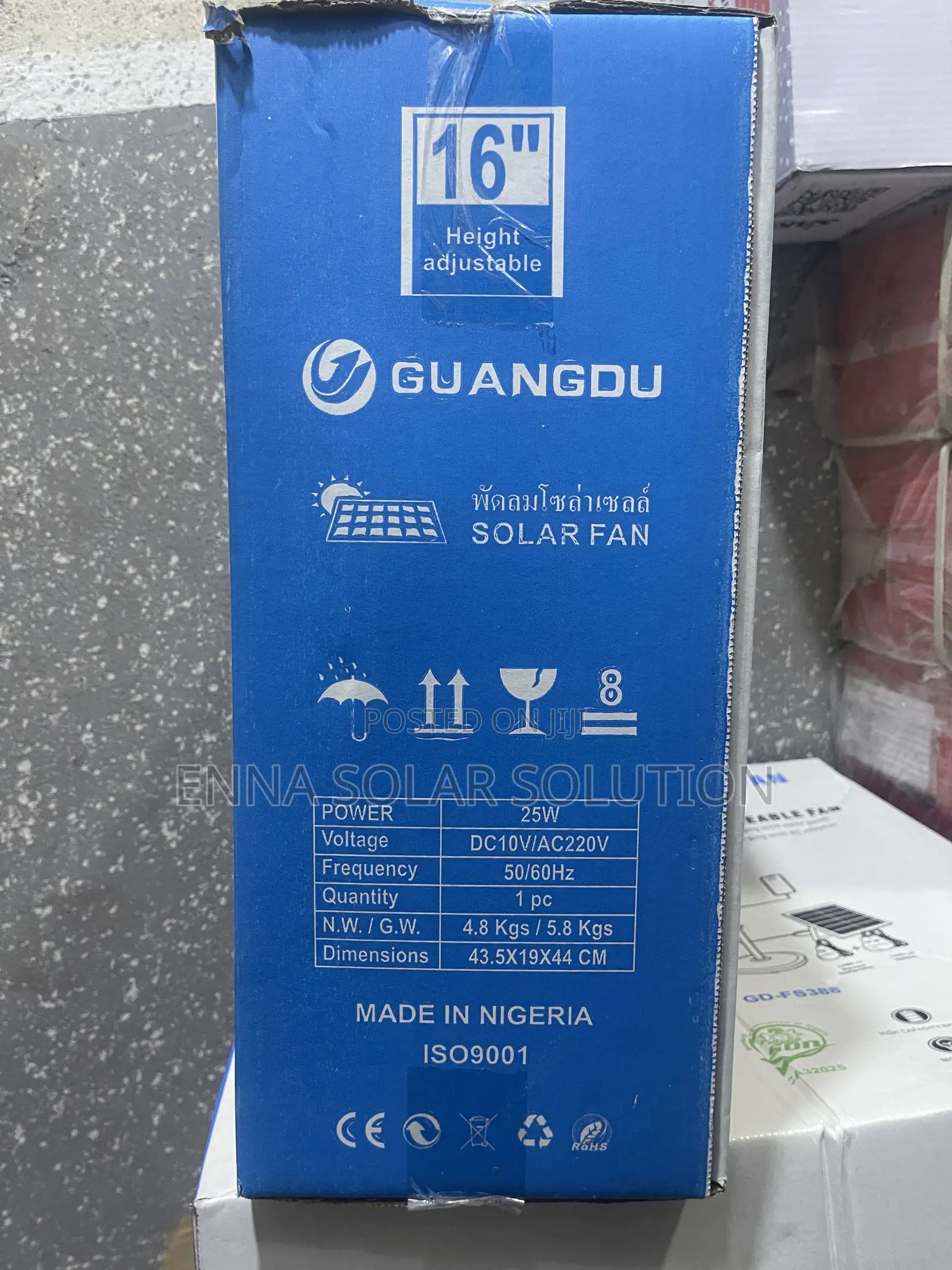 16 Inch Solar Rechargeable Fan With Bluetooth and Speaker