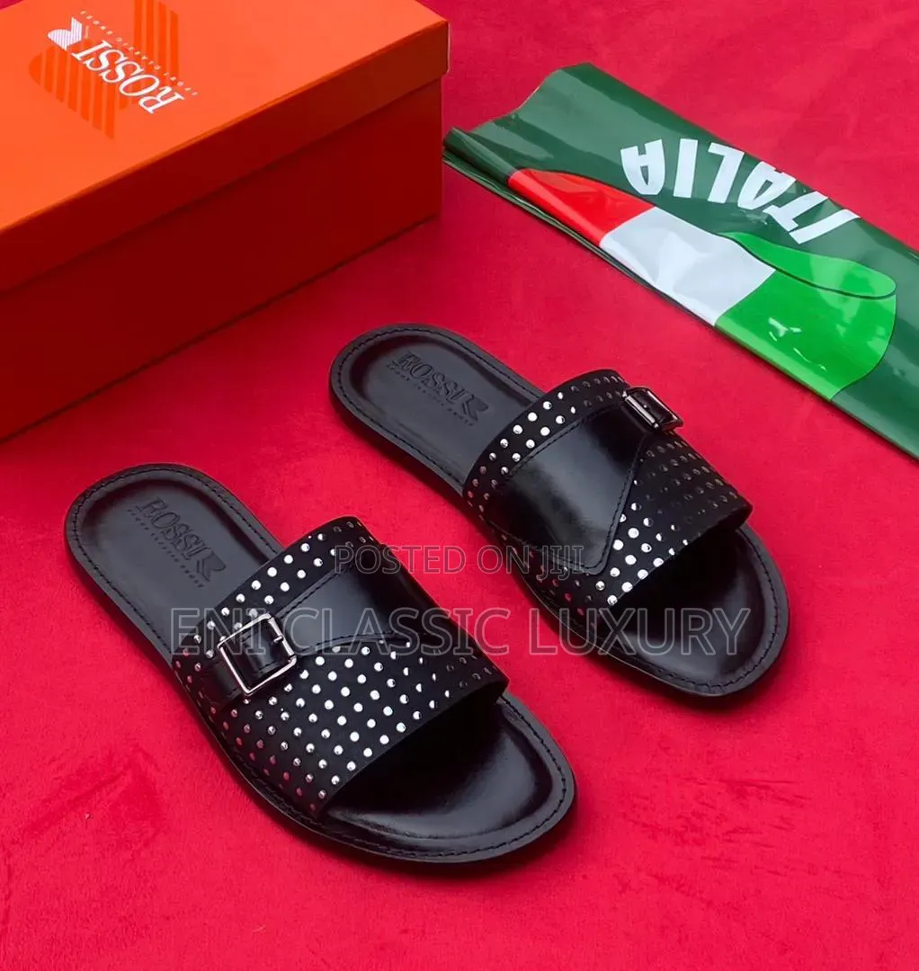 Top Notch Luxury Men's Slippers Rossi Best Quality Well Banded Package