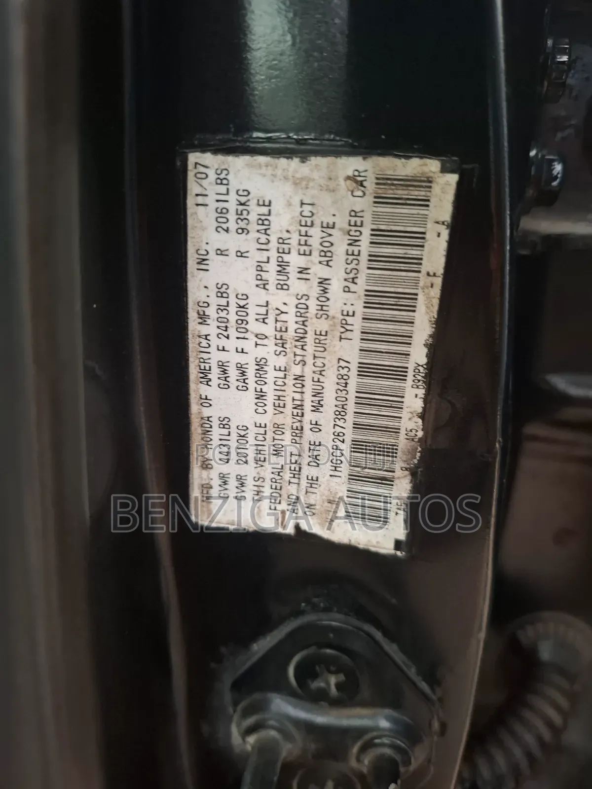 Honda Accord 2007 Black