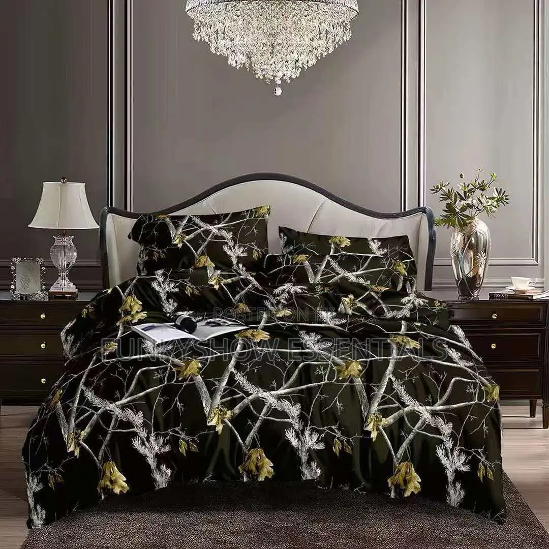 Luxury Cotton Floral Duvet,Bedsheet Set 6x6 With 4 Pillowcases