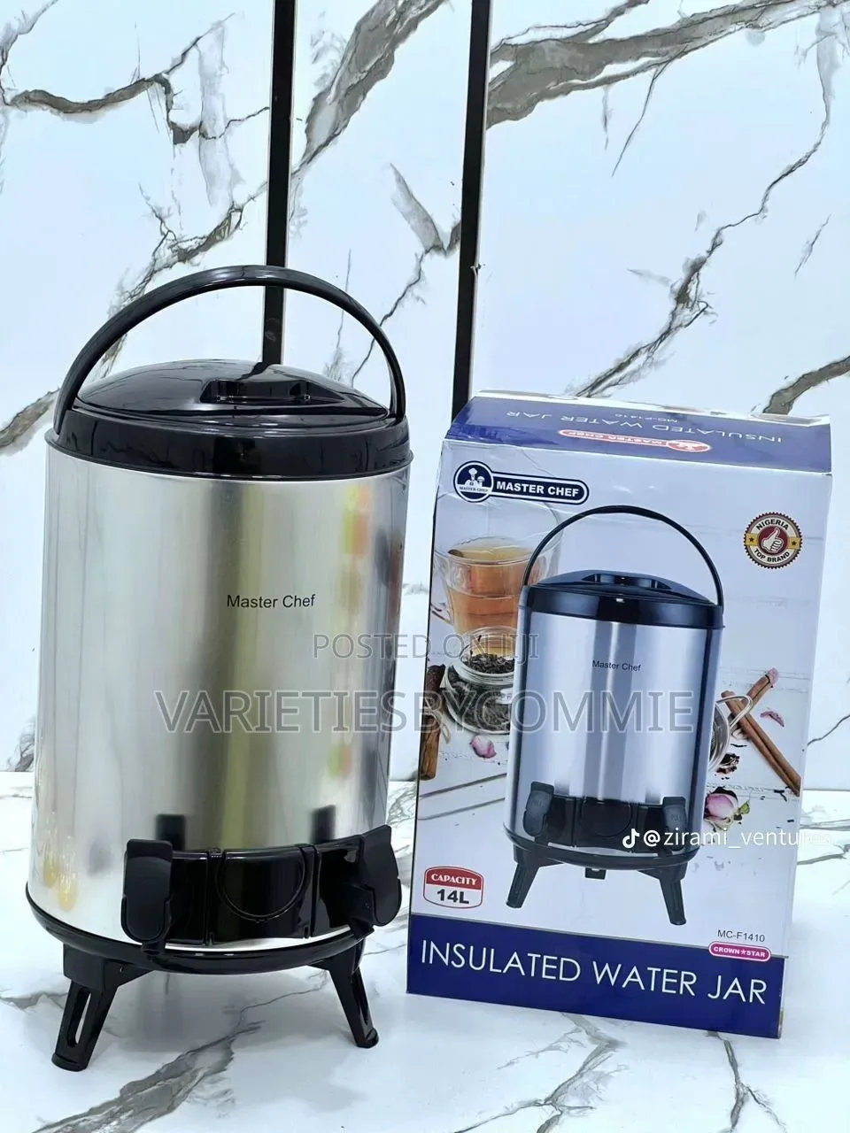14litre Stainless Steel Insulated Hot and Cold Water Jar W
