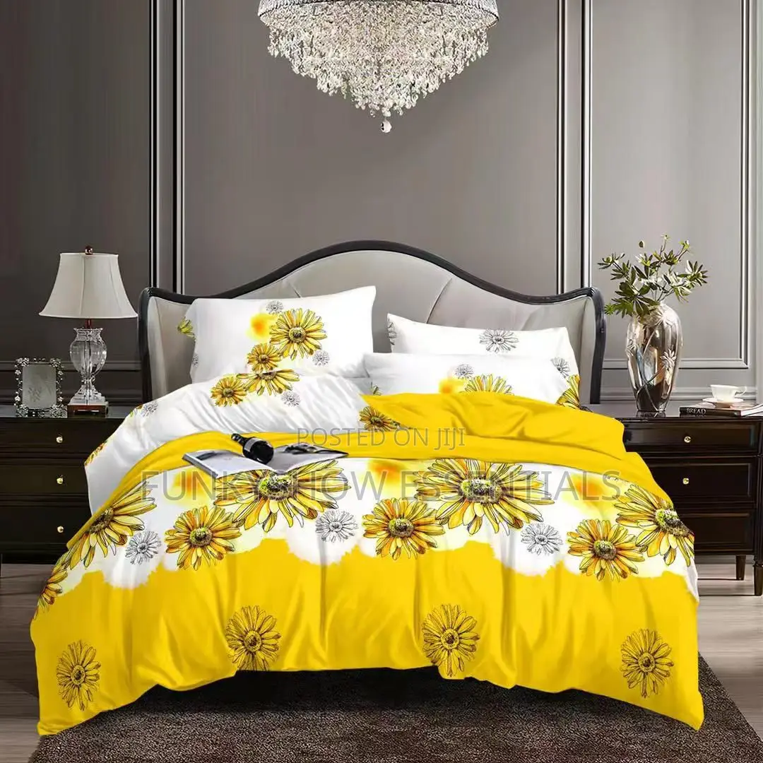 Cotton Flower Bedsheet Set 4x6 With 2 Pillowcases