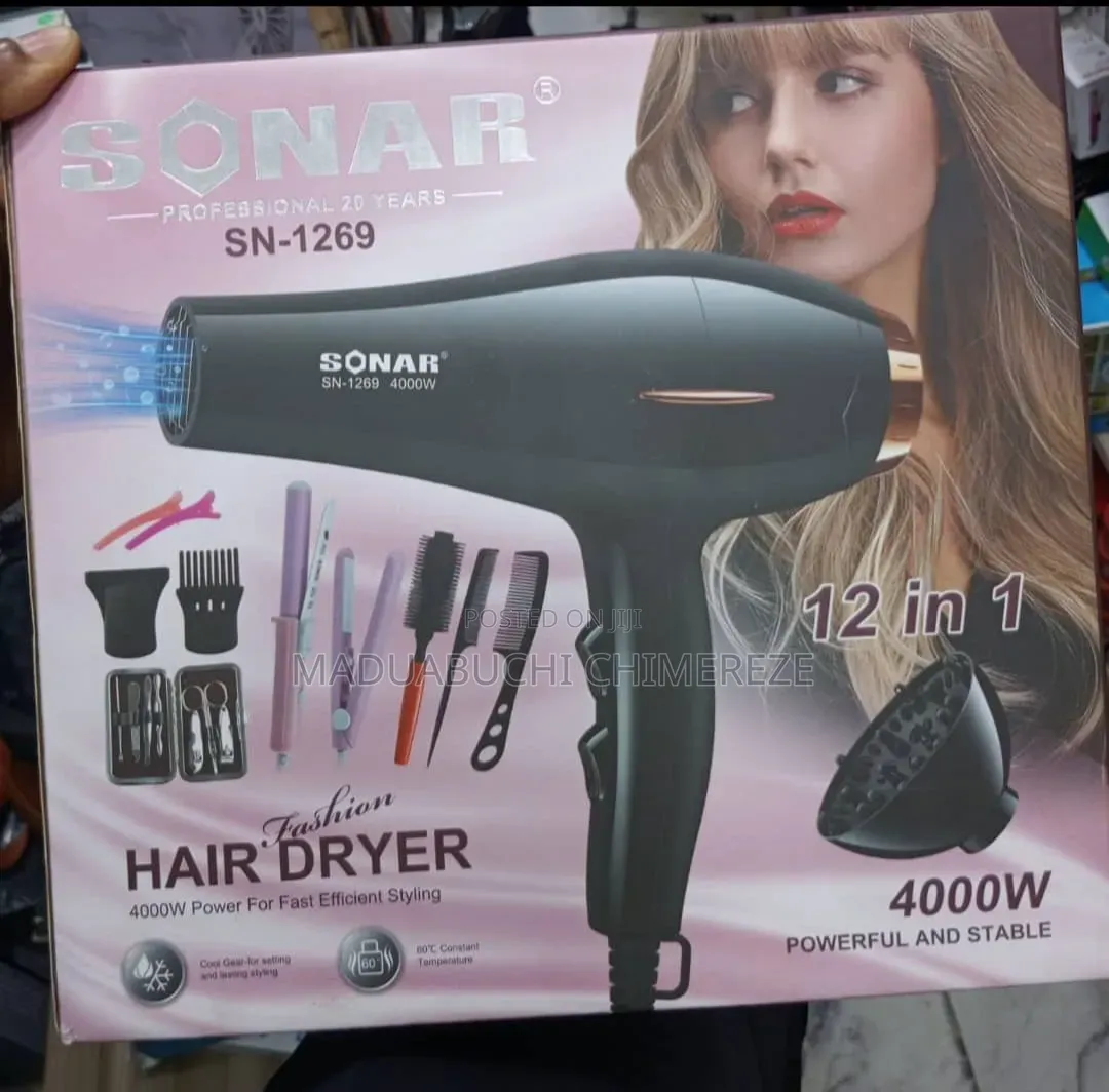 Sonar Sn-1269 Professional 12-in-1 Hair Dryer