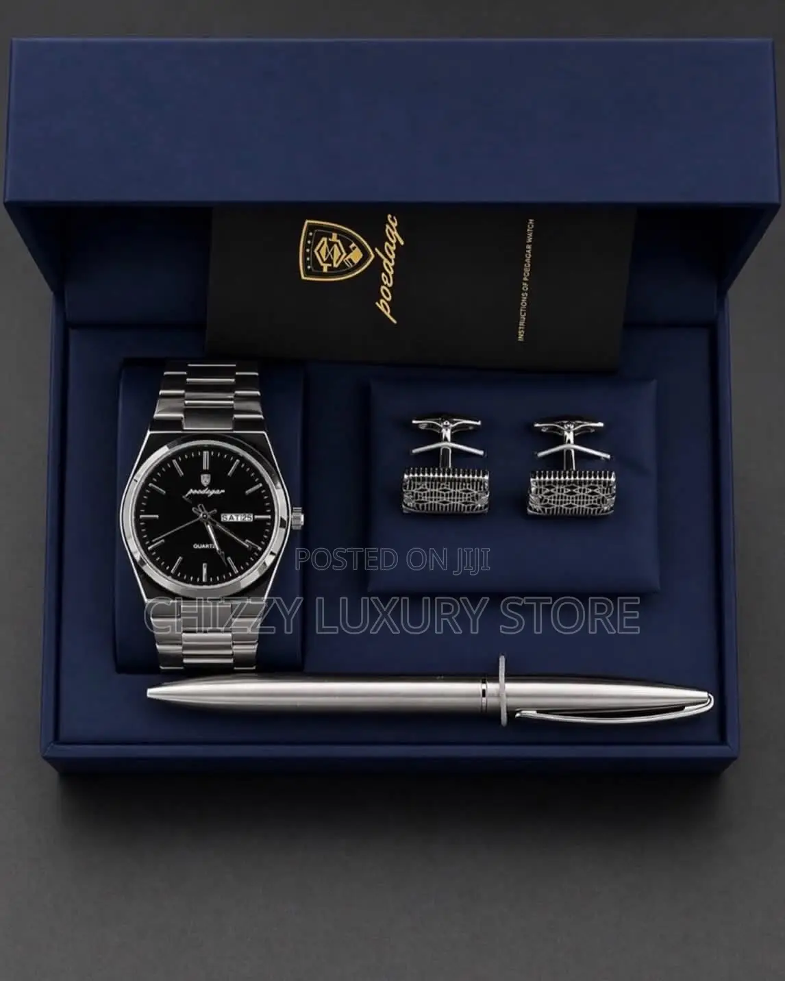 Poedagar Quality Luxury Men Chain Strap Wristwatch
