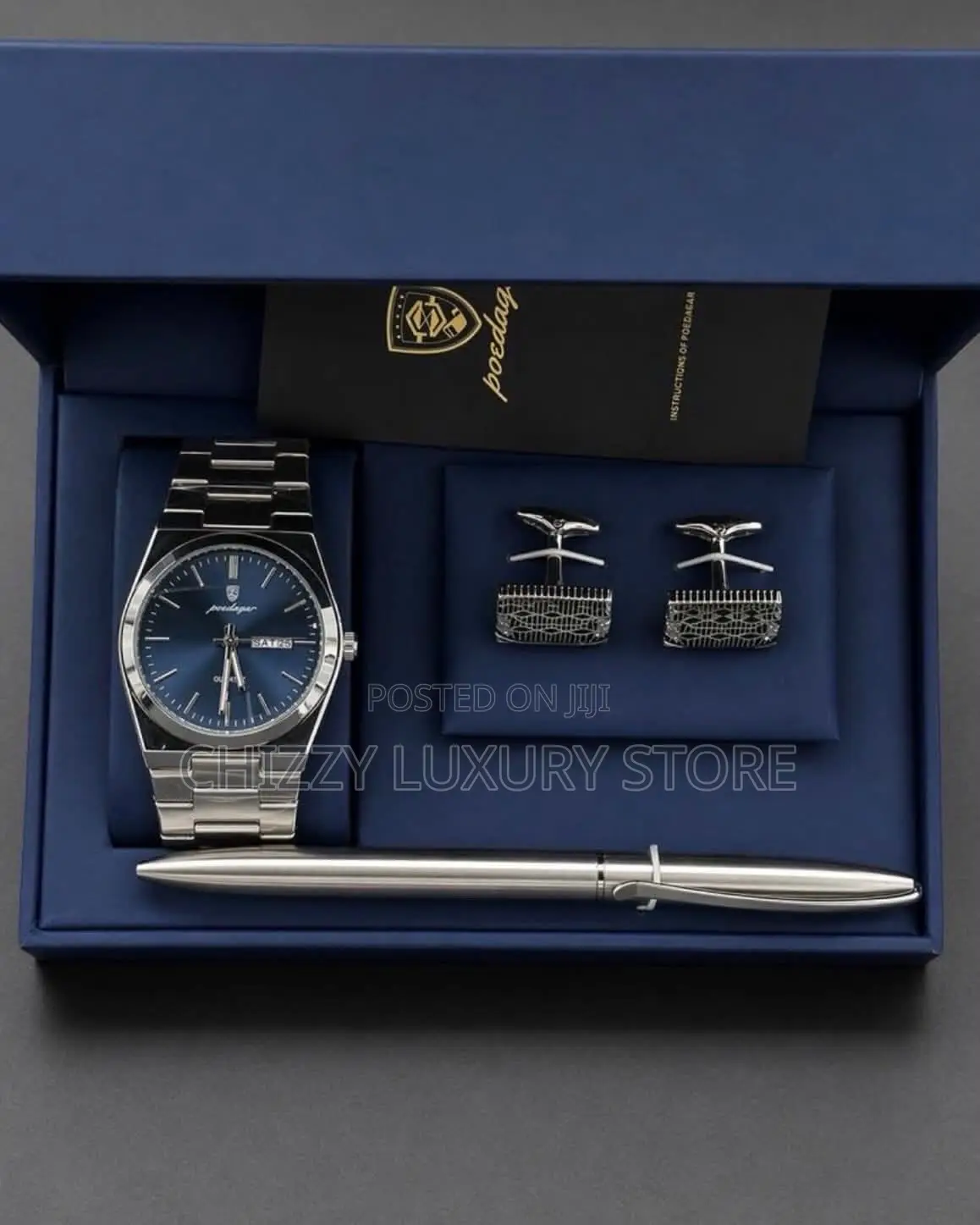 Poedagar Quality Luxury Men Chain Strap Wristwatch