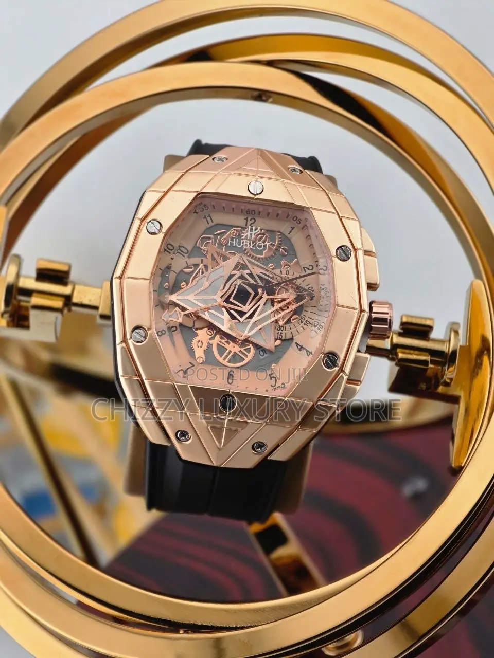 Hublot Quality Men Genuine Leather Wristwatch