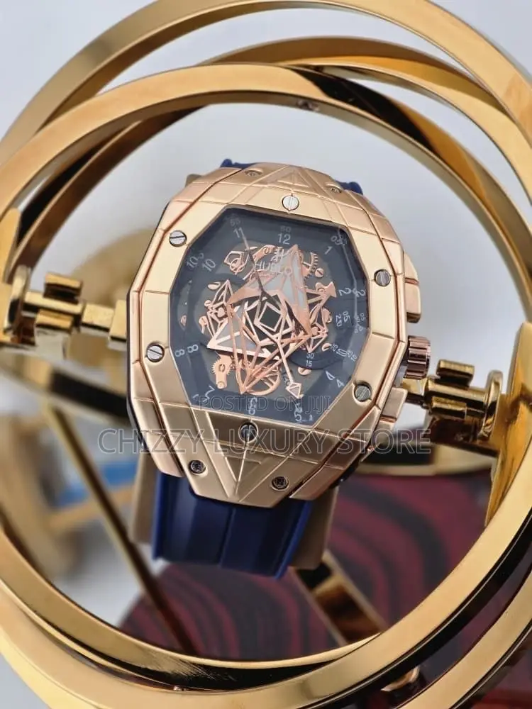Hublot Quality Men Genuine Leather Wristwatch