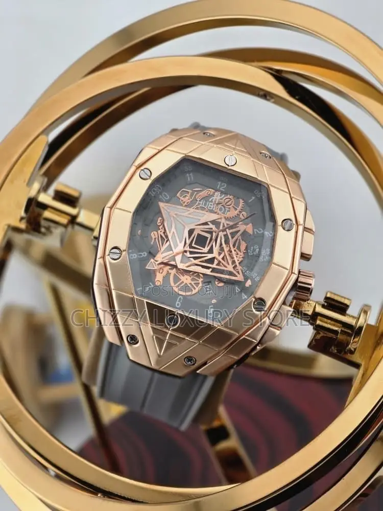 Hublot Quality Men Genuine Leather Wristwatch