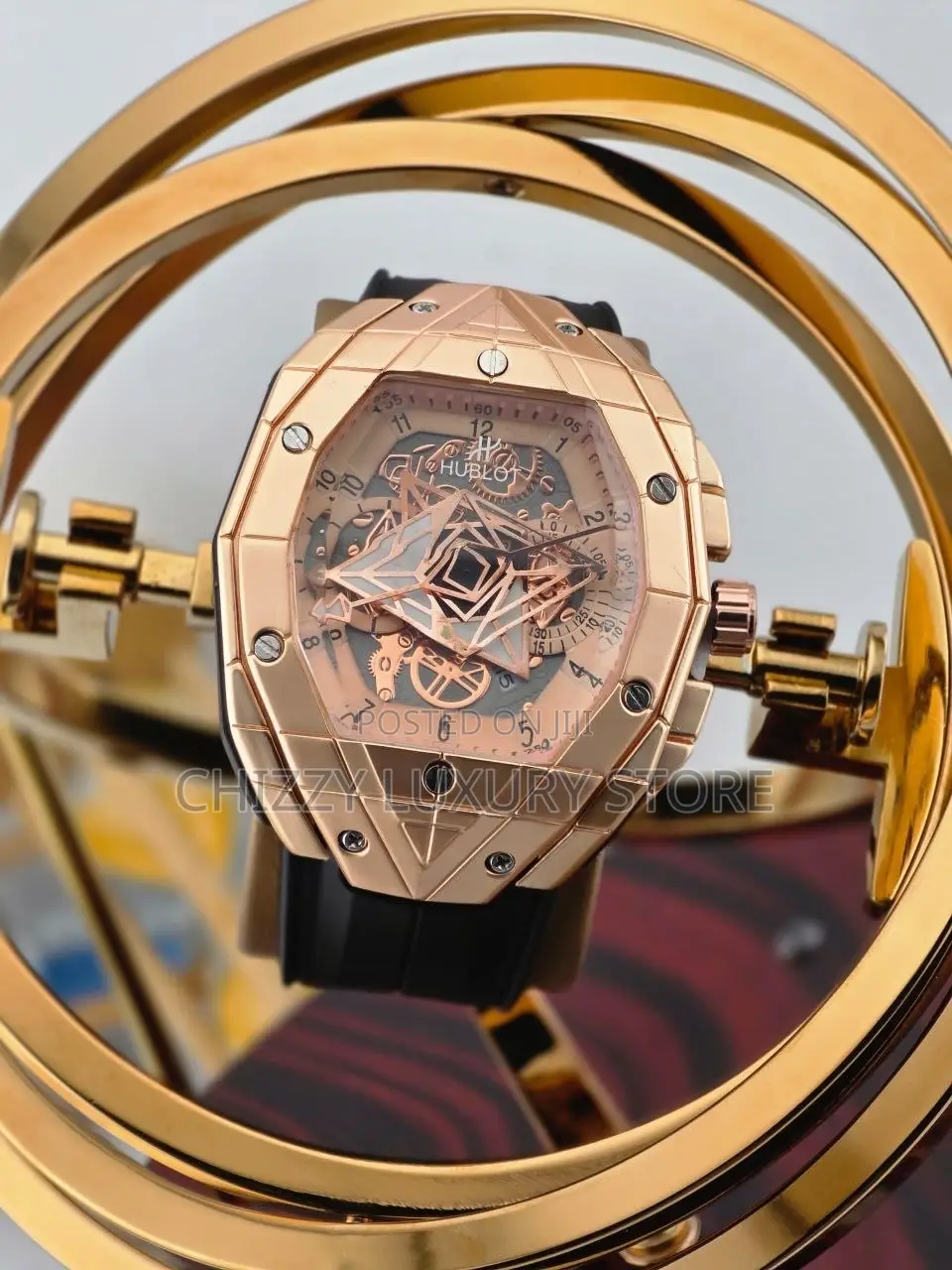 Hublot Quality Men Genuine Leather Wristwatch