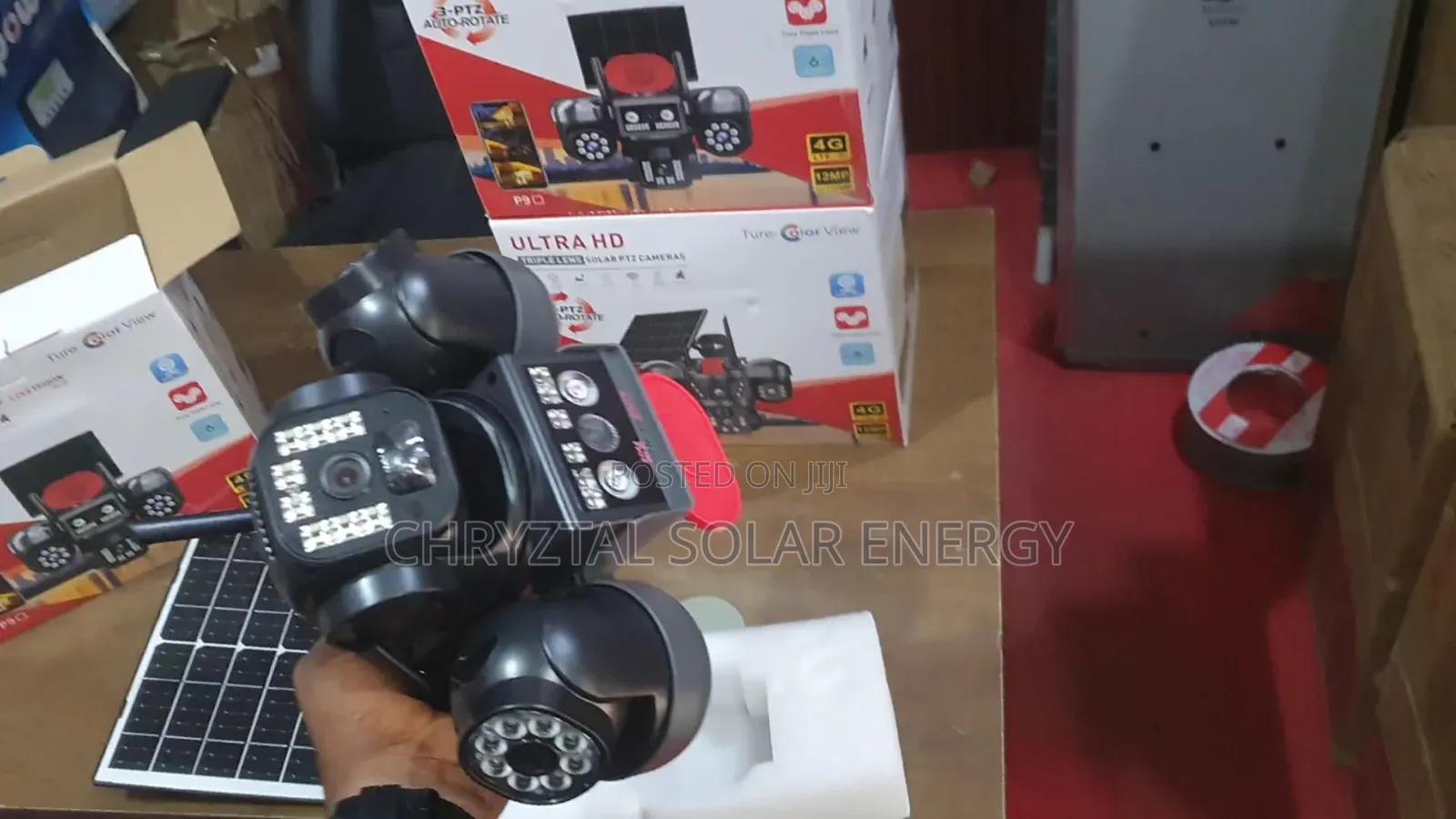 Triple Lens 3in1 V380pro Solar Camera With Active Mobile App