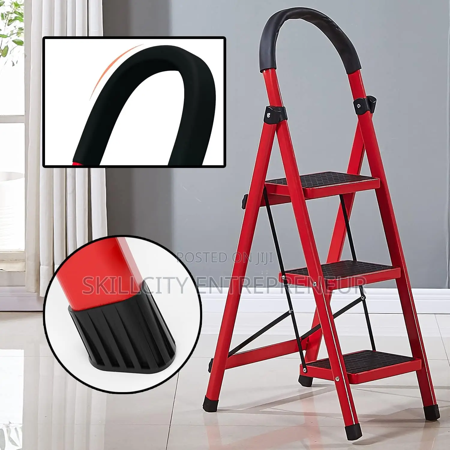 3-Step Folding Step With Handrail