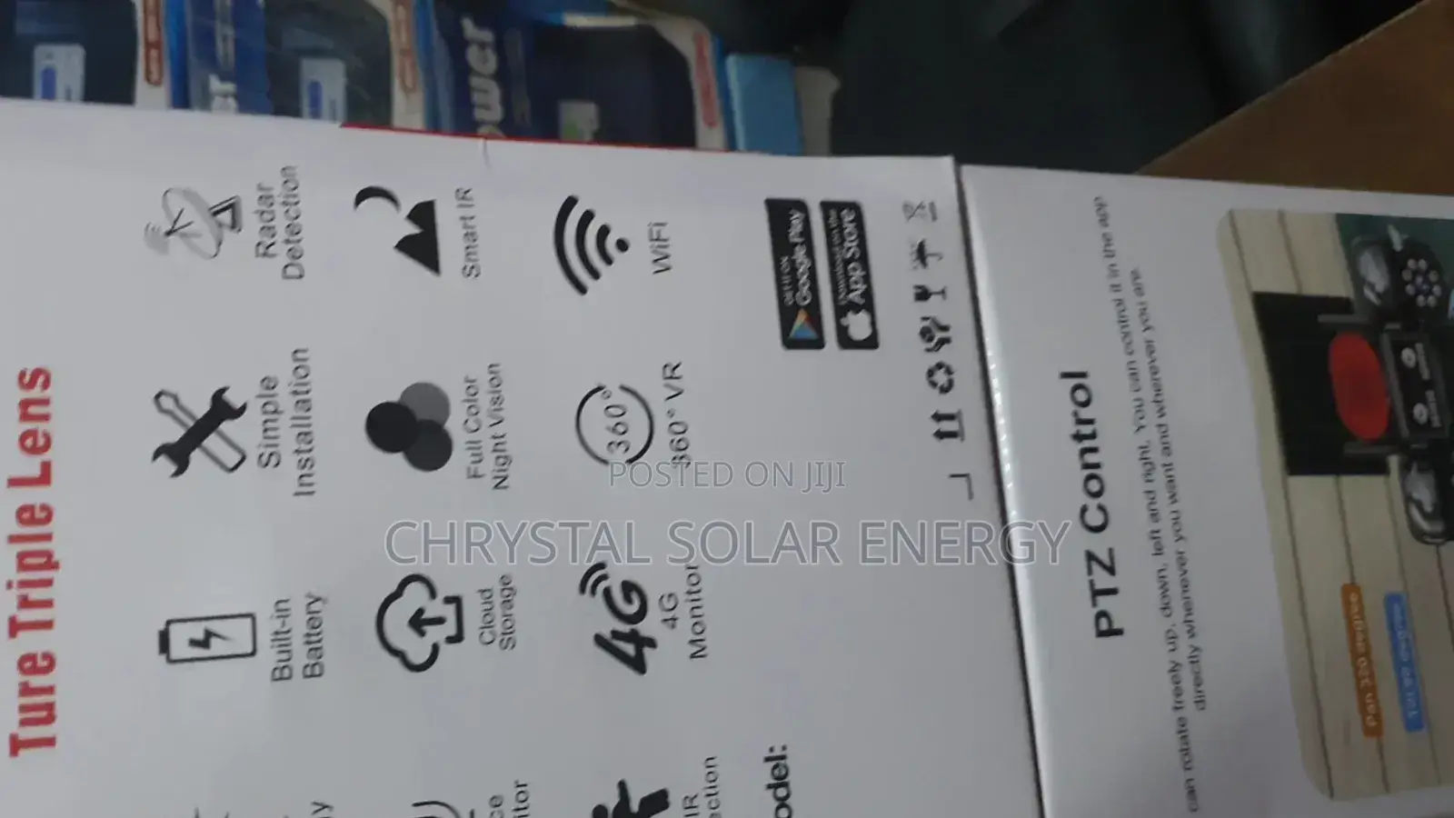 3in1 Triple Lens Solar Camera With Solar Panel V380pro App Control