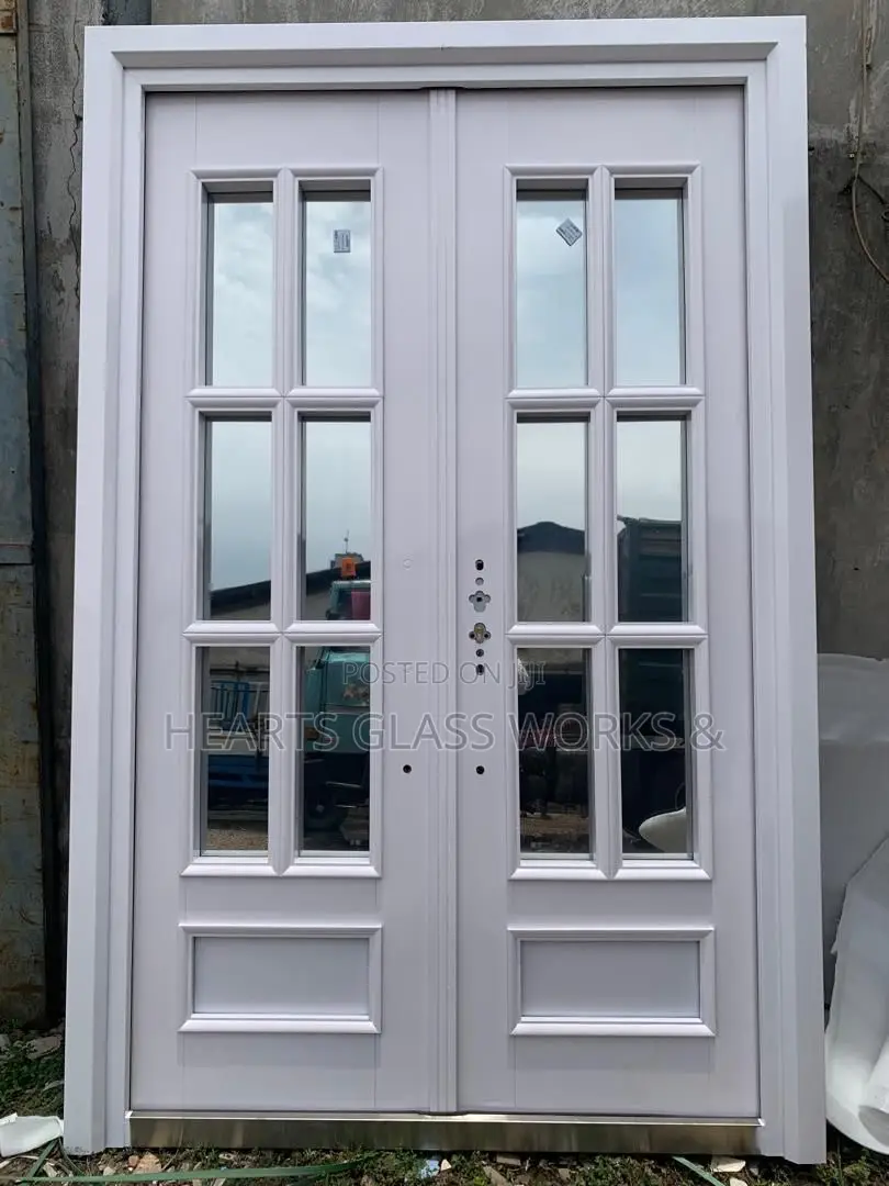 Luxury Israeli Steel Entrance Door With Glass Sidelights