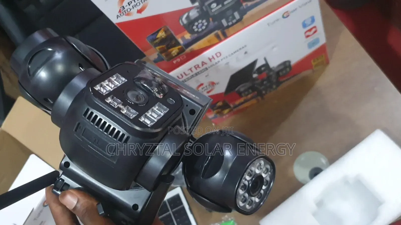 3in1 V380pro Triple Lens Solar Camera With Mobile App Control 24hrs