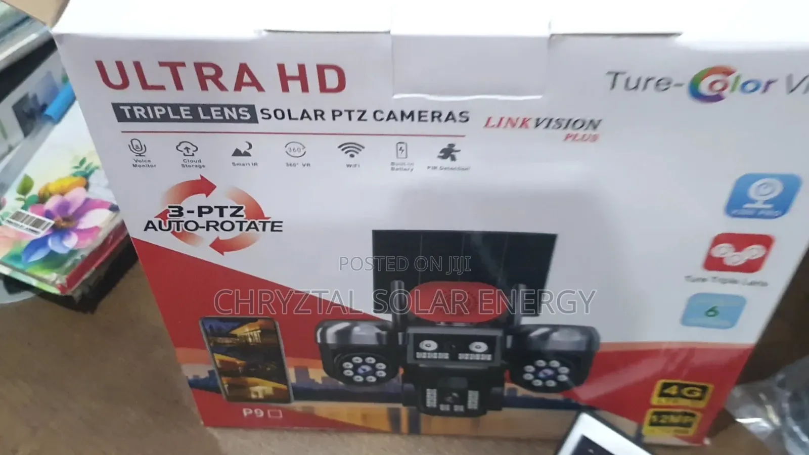 3in1 Triple Lens Solar Camera With Solar Panel V380 App
6 Batteries