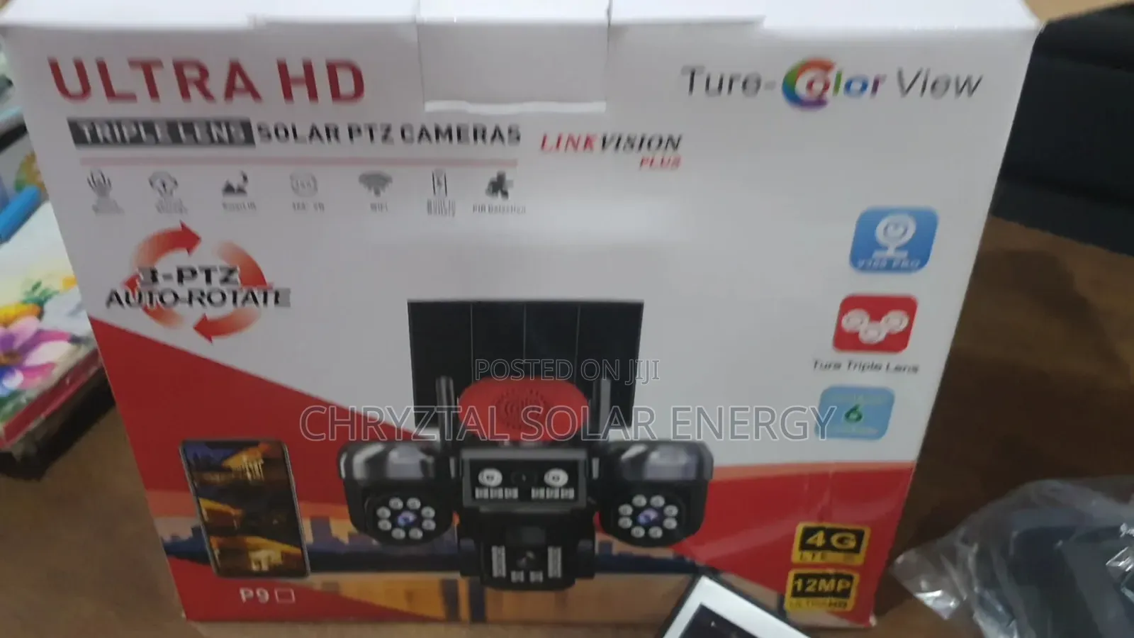 3in1 Triple Lens Solar Camera With Solar Panel V380pro App Command