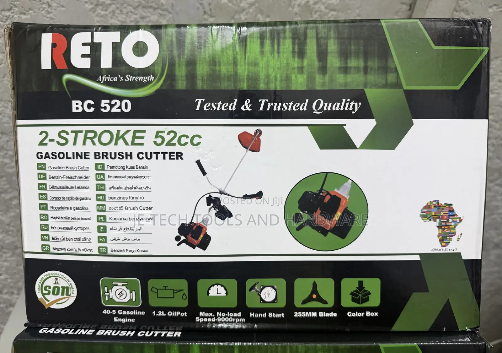 Reto Brand Bc 520 Model 2-Stroke Gasoline Brush Cutter.