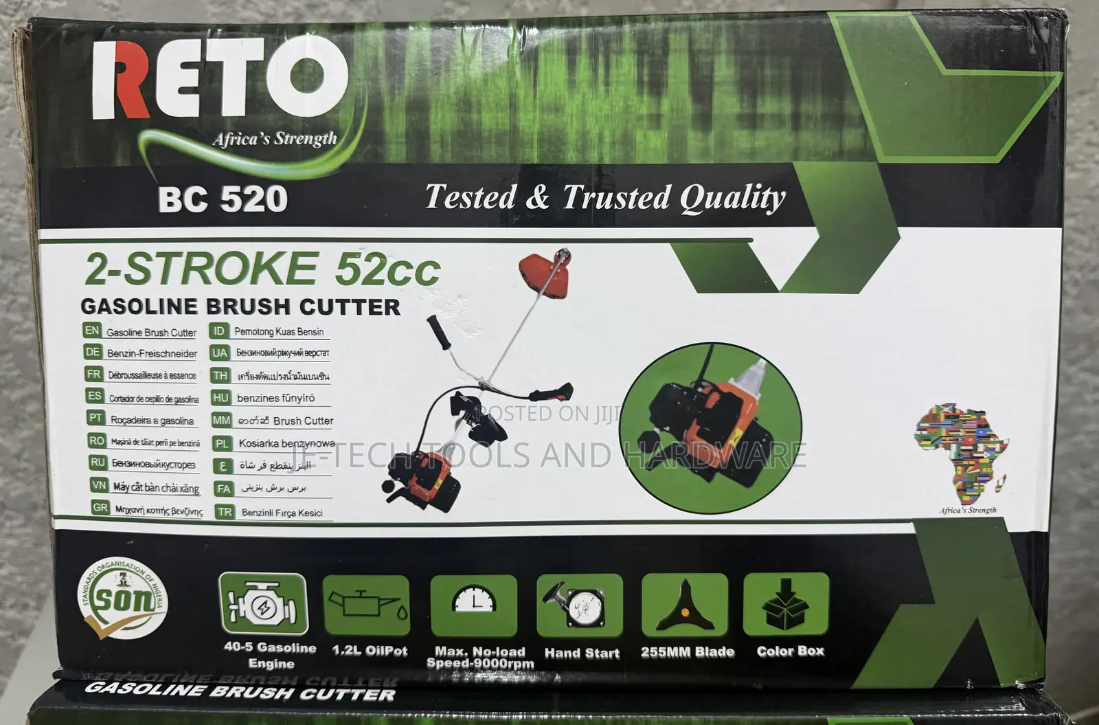 Reto Brand Bc 520 Model 2-Stroke Gasoline Brush Cutter.