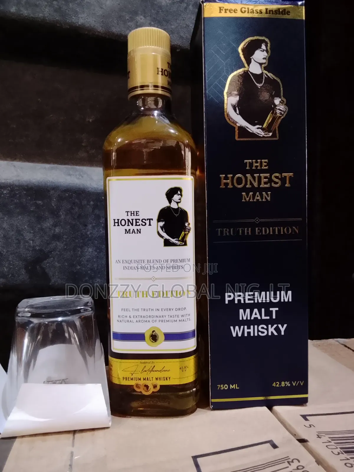 The Honest Man Whisky×12. With Free Glass Cup