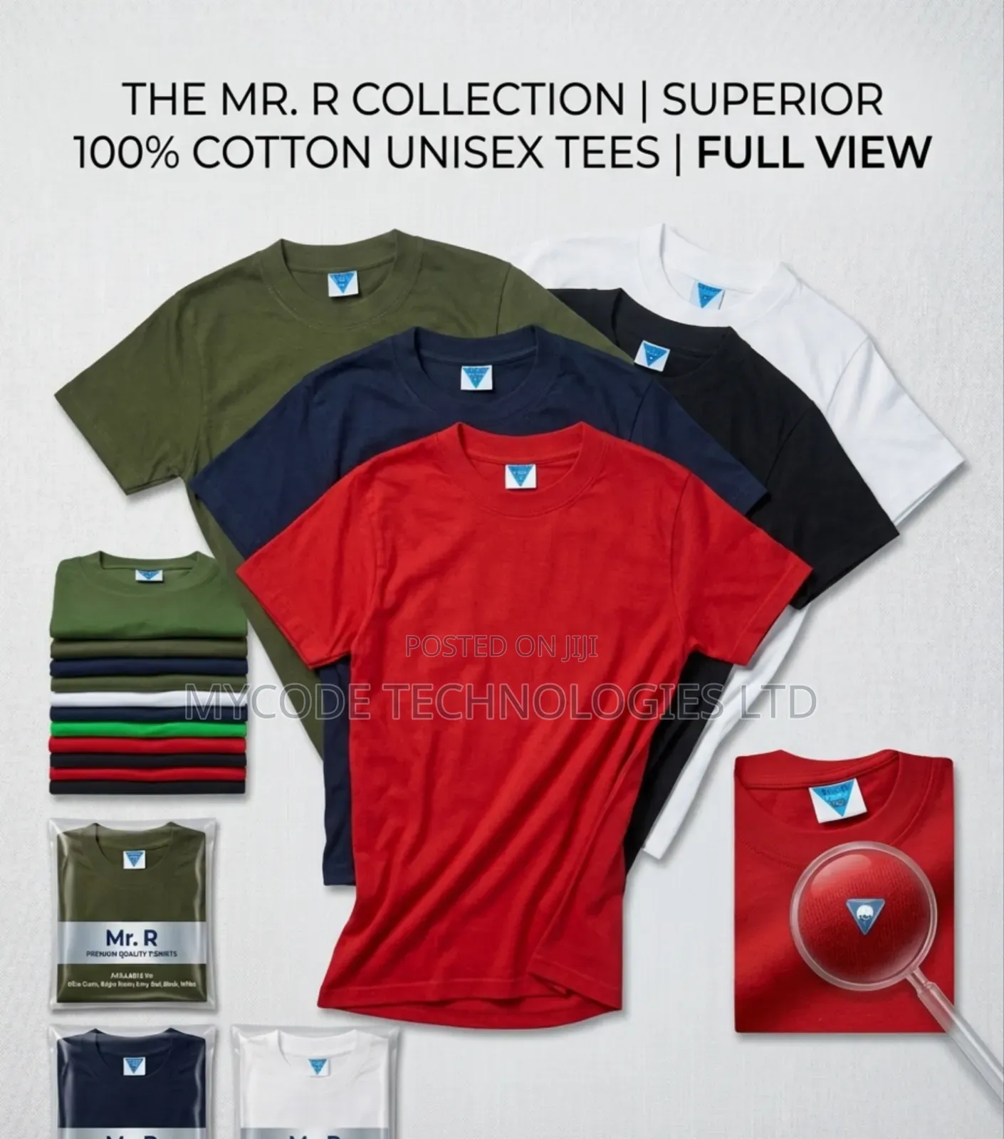 Mr. R Premium Plain T-Shirts - 100% Cotton Unisex Tees (All Sizes)