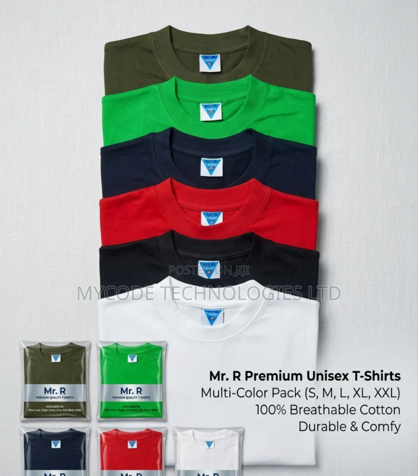 Mr. R Premium Plain T-Shirts - 100% Cotton Unisex Tees (All Sizes)
