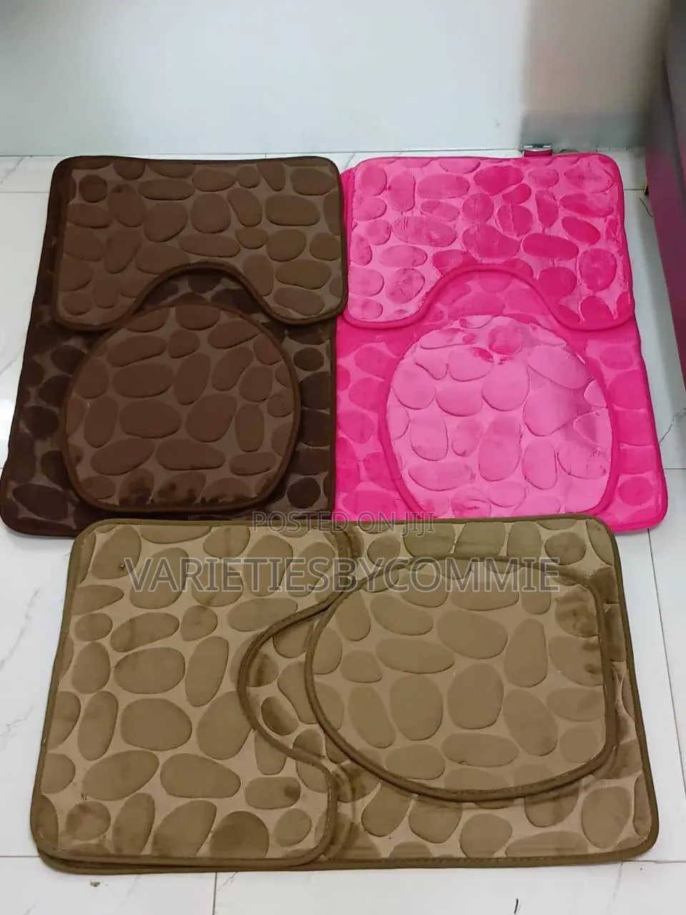 3pcs Non-Slip Moisture Proof Toilet Foot Mat