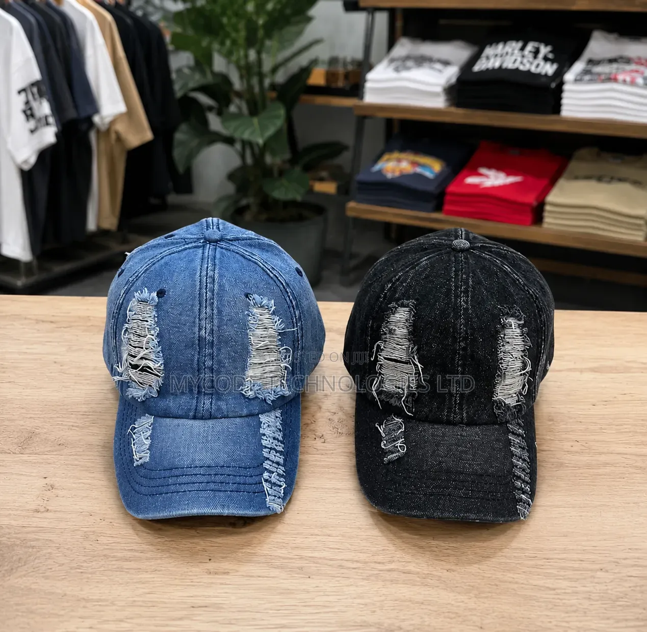 Trendy Distress Denim Baseball Caps / Unisex Jean Hats