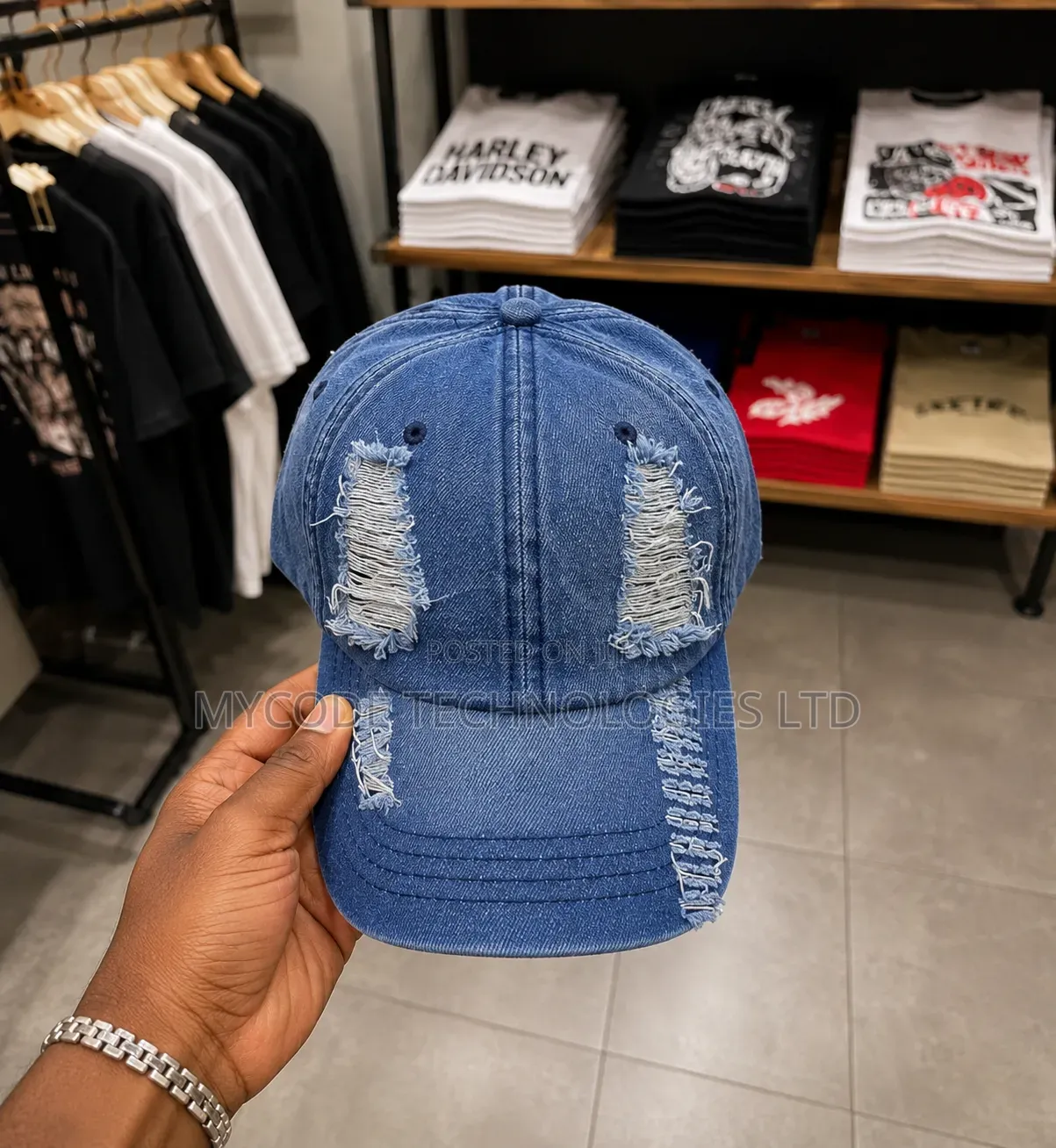 Trendy Distress Denim Baseball Caps / Unisex Jean Hats