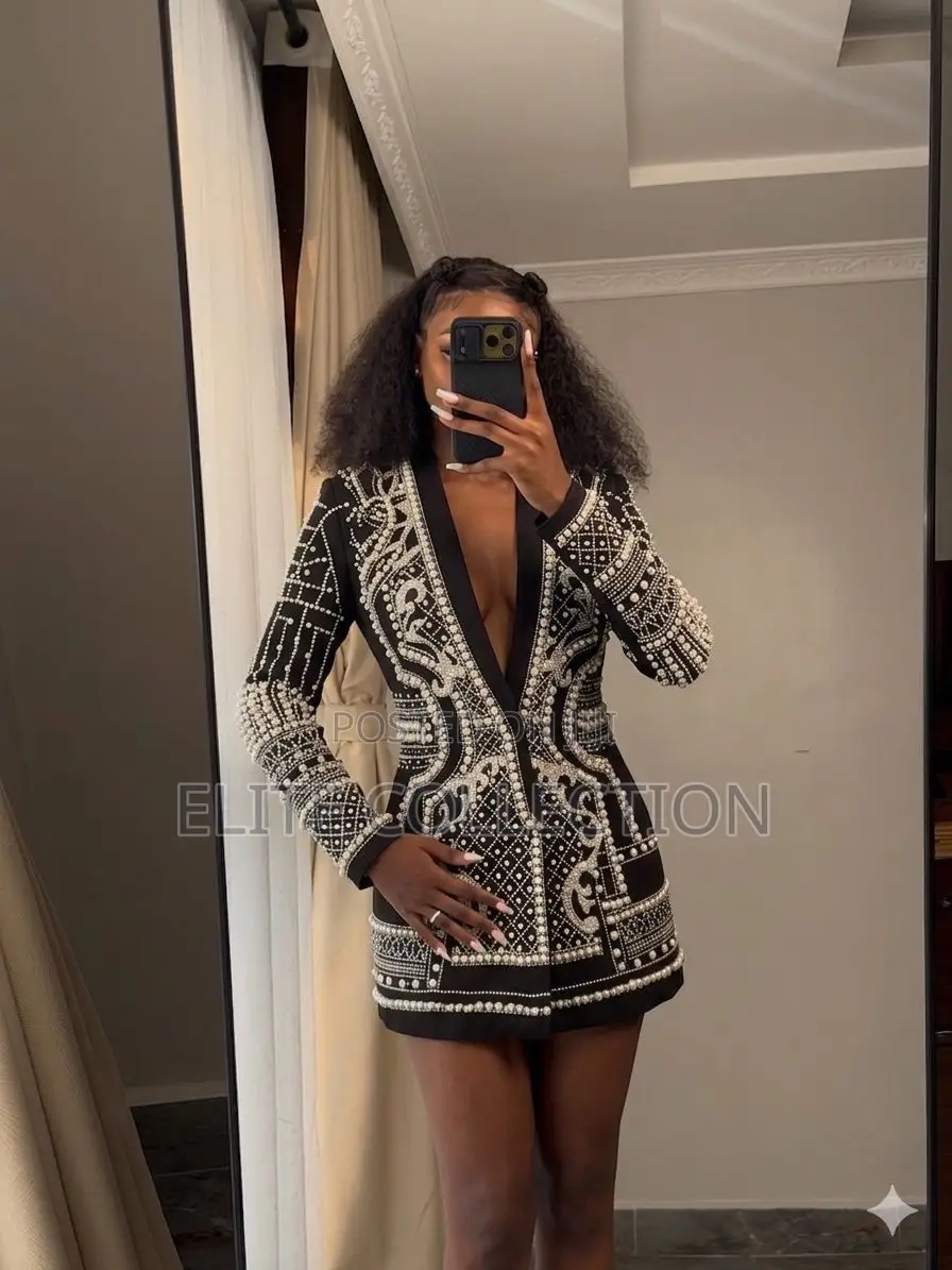 Luxury Beaded Blazers Jacket Displayed Colors Only S,M,L,Xl,Xxl,Xxxl