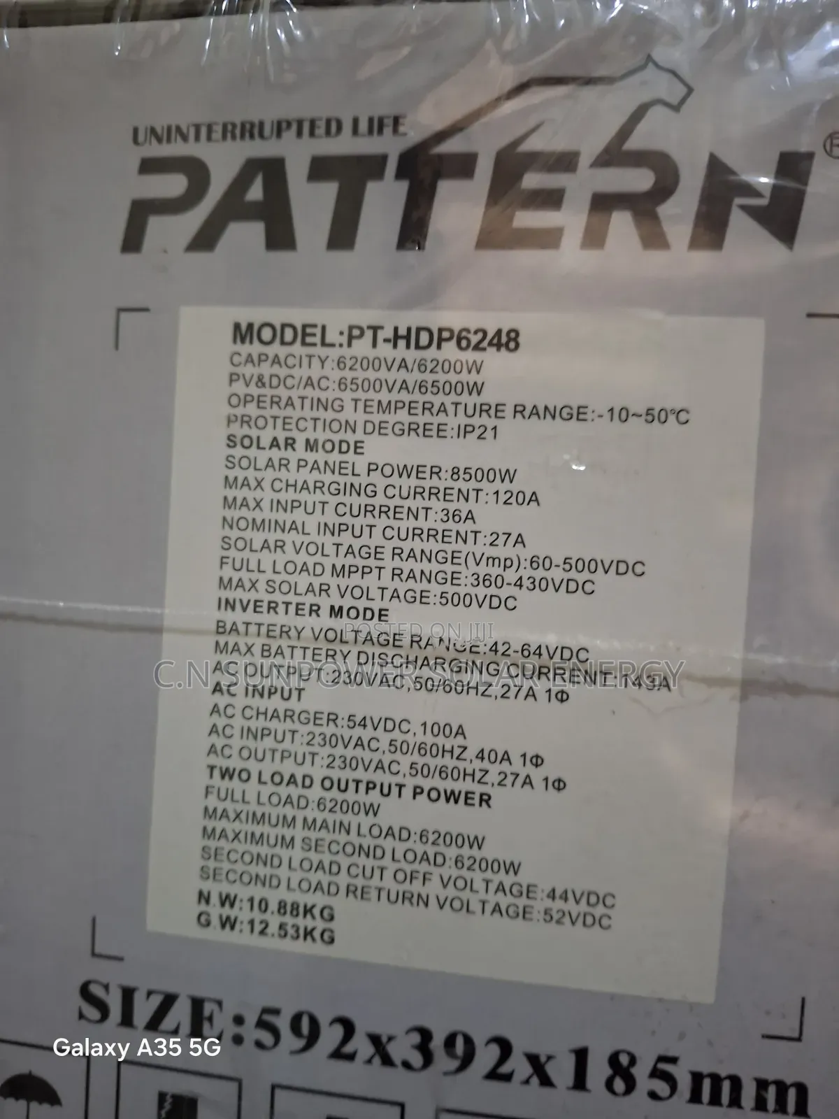6.2kva/48v Pattern Hybrid Solar Inverter