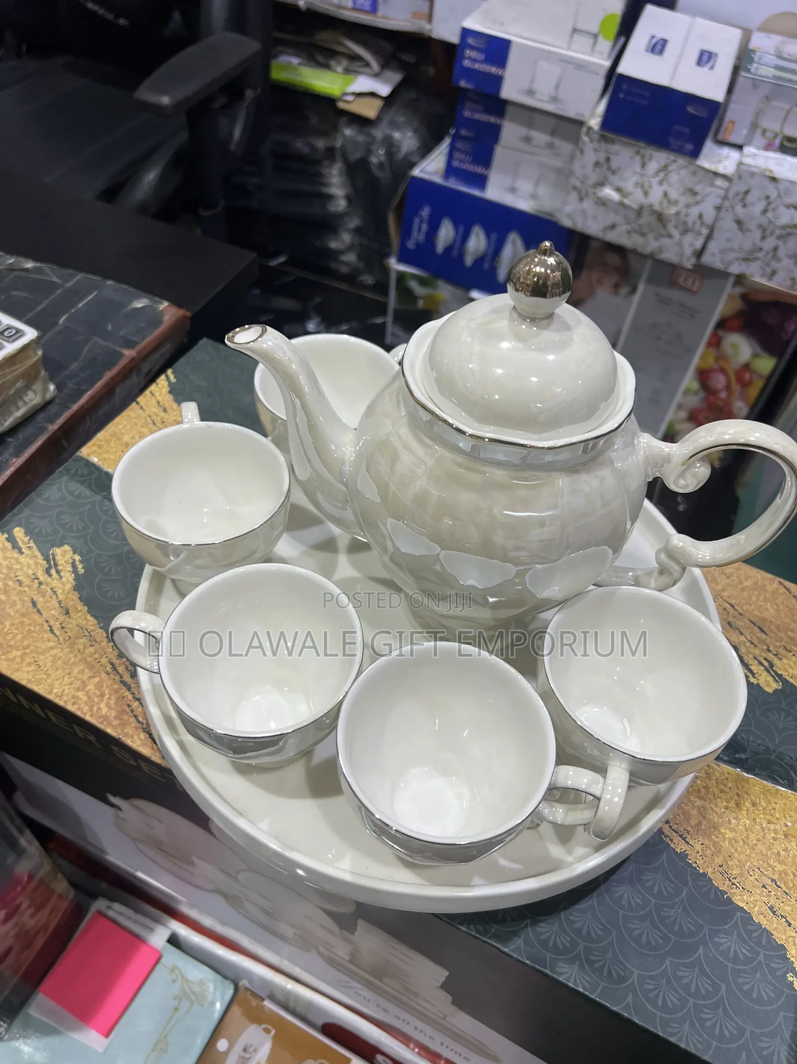 Rotating Tea Cup, Jug and Tray