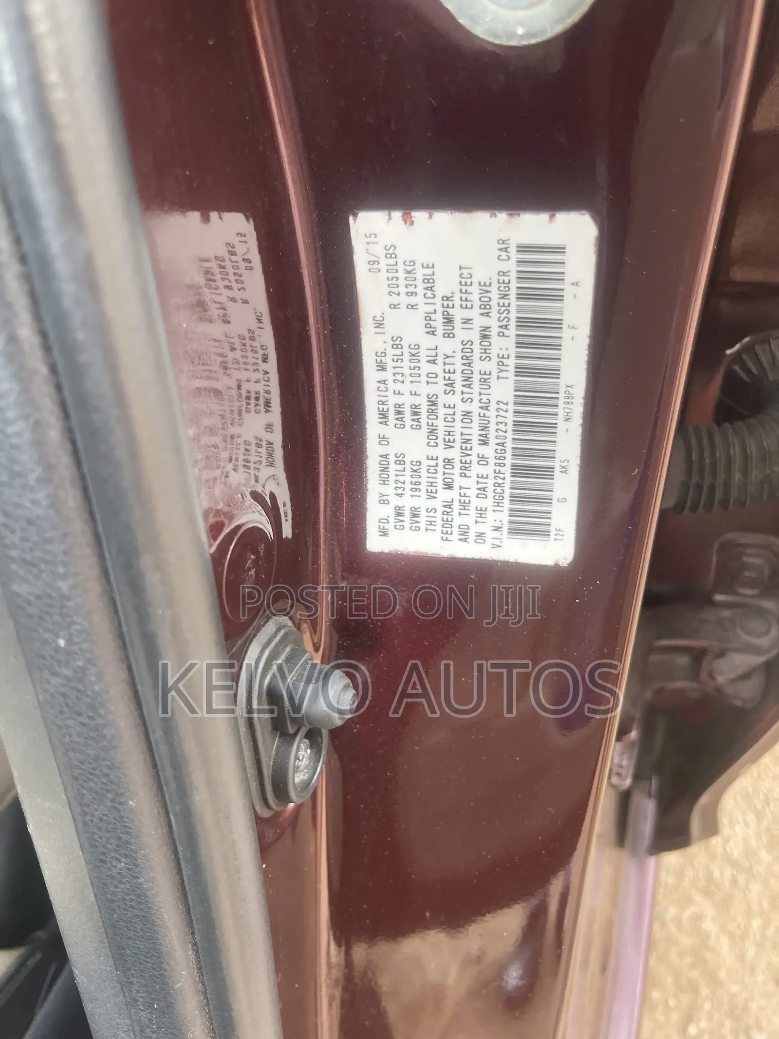 Honda Accord 2016 Red