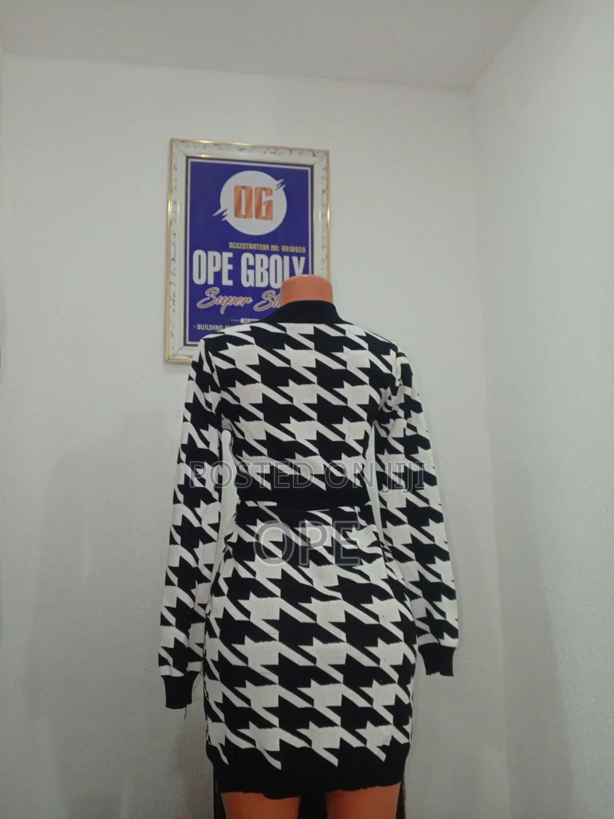 Gown Black and White Colour,V Neck for Ladies, Nigerian Made