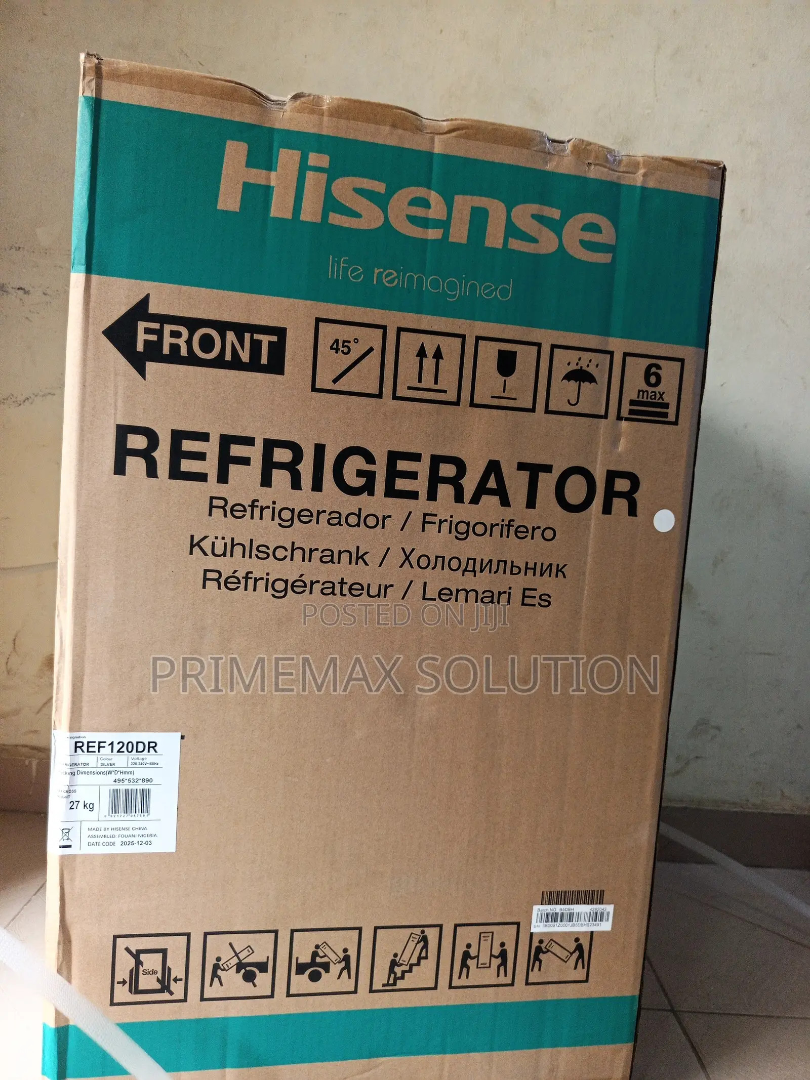 Compact 87l Hisense Double Door Refrigerator 120dr