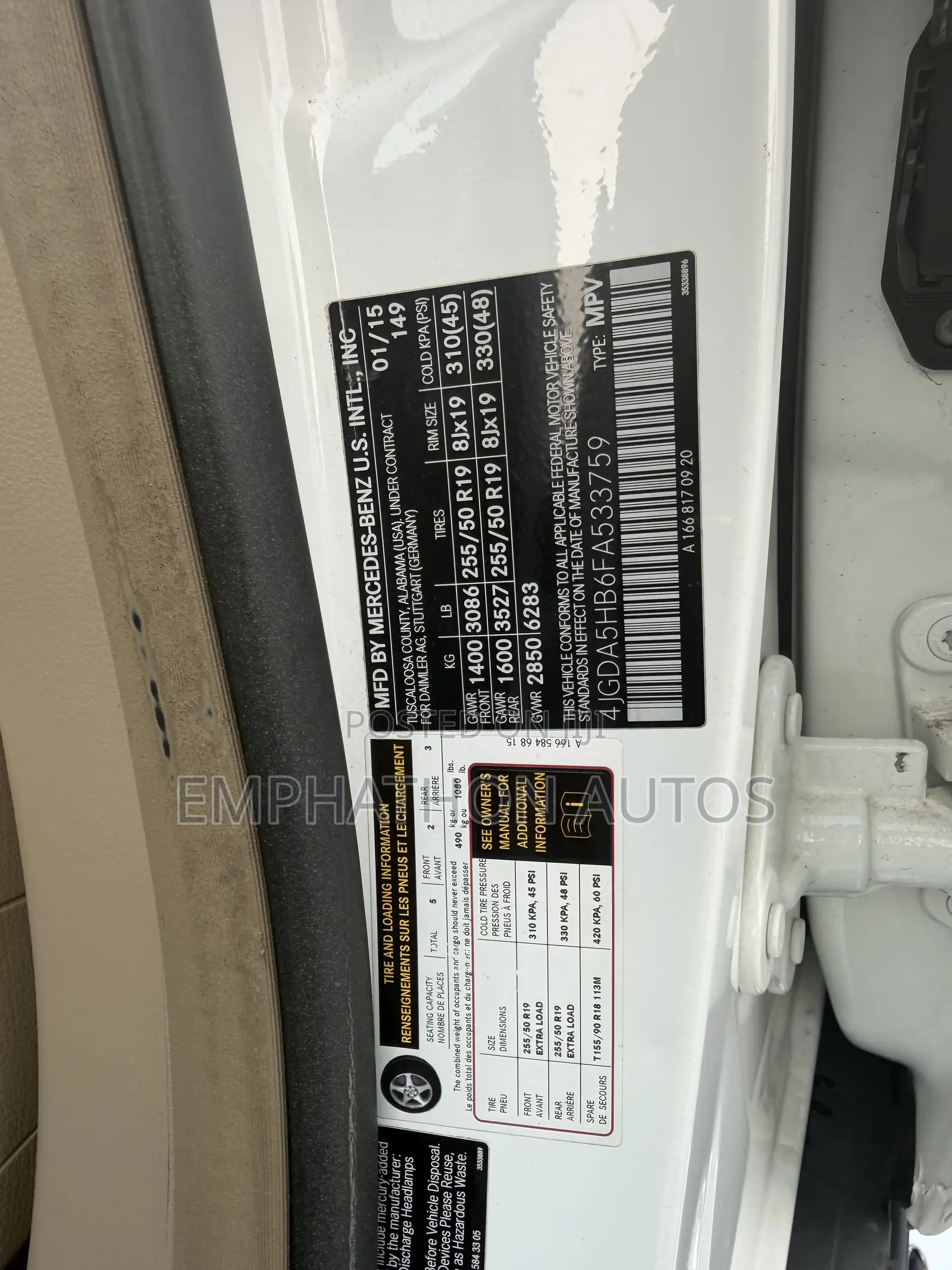 Mercedes-Benz M Class ML350 4MATIC 4dr SUV AWD (3.5L 6cyl 7A) 2015