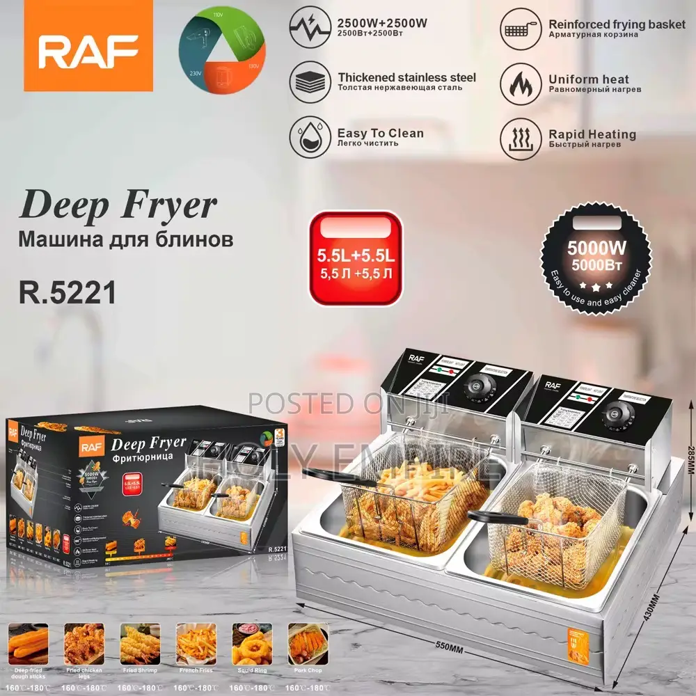12 Litres Double Tank Industrial Electric Deep Fryer